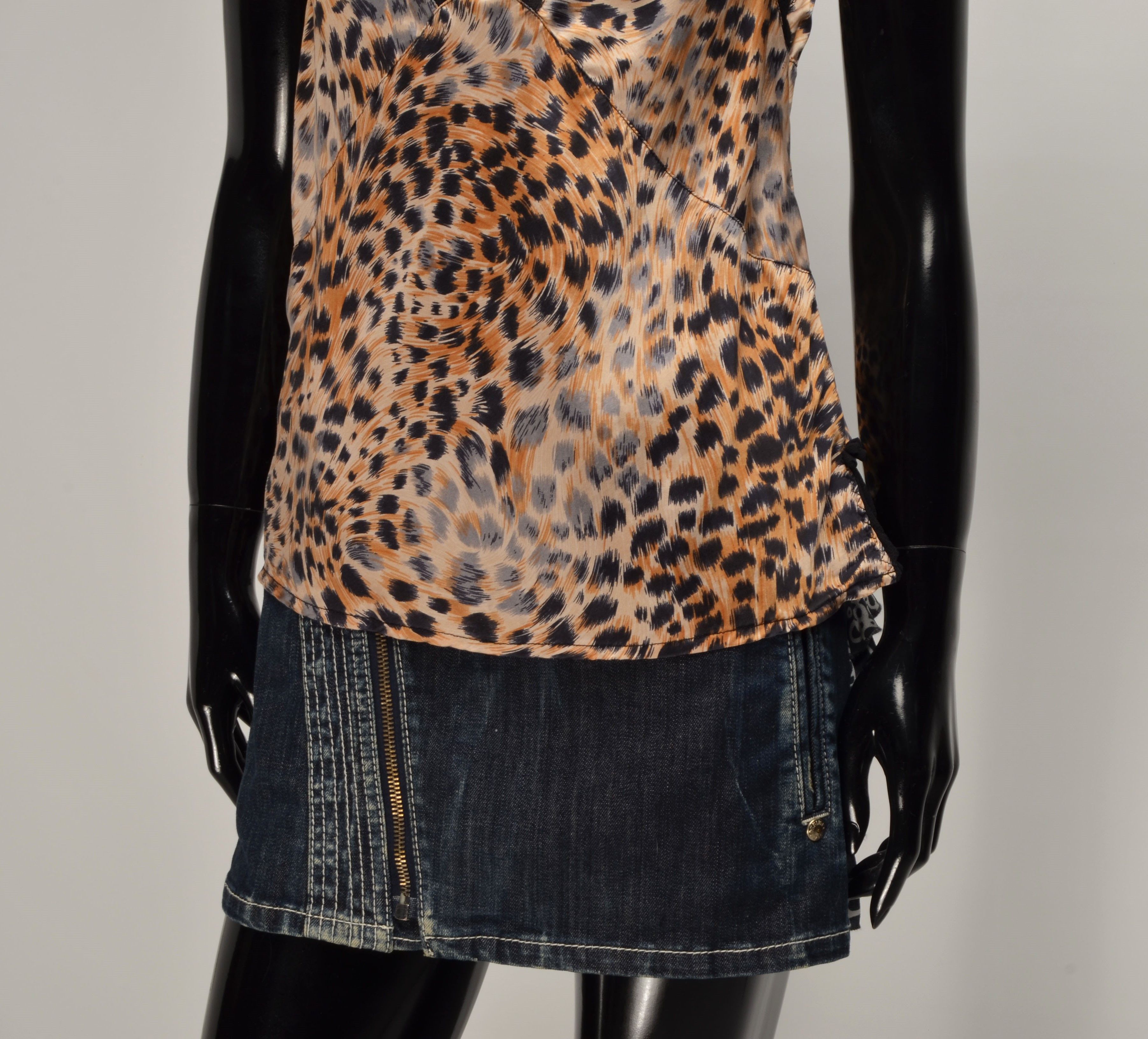 Vintage Globus Lingerie Y2K Leopard 100% Silk Coquette Top Size L / US 10 / IT 46 - 3 Thumbnail