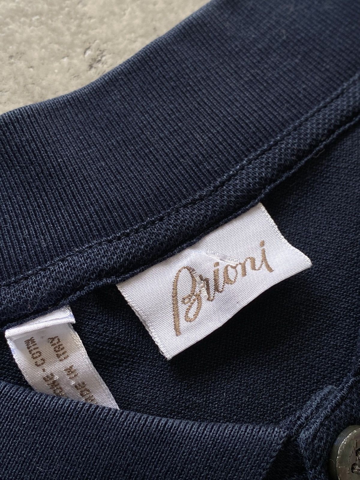 Brioni Brioni Dark Navy Soft Cotton Polo Made in Italy Size US XXL / EU 58 / 5 - 3 Thumbnail