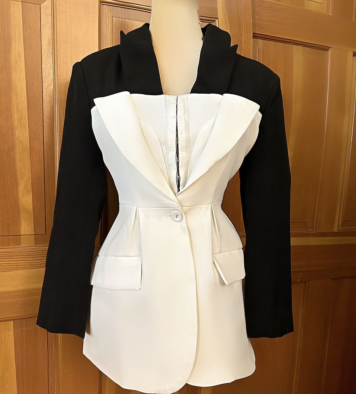 Designer × Other Nwt, Lavishly Paris Women’s Chic Colorblock Patchwork Blazer Size M / US 6-8 / IT 42-44 - 9 Thumbnail