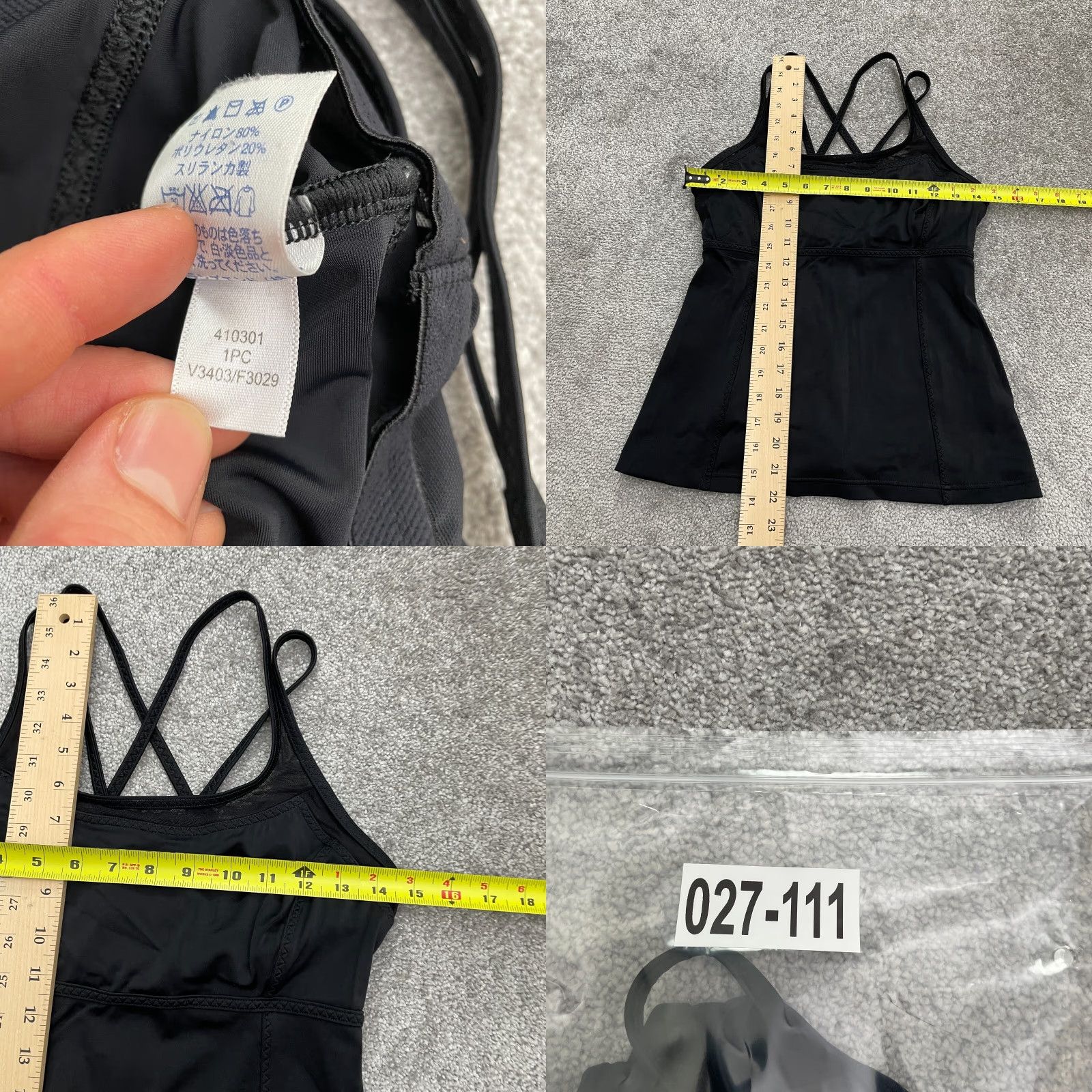 Lands' End Lands' End Tankini Womens 6 Black Racerback Scoop Neck Beach Swimming Size ONE SIZE - 8 Thumbnail