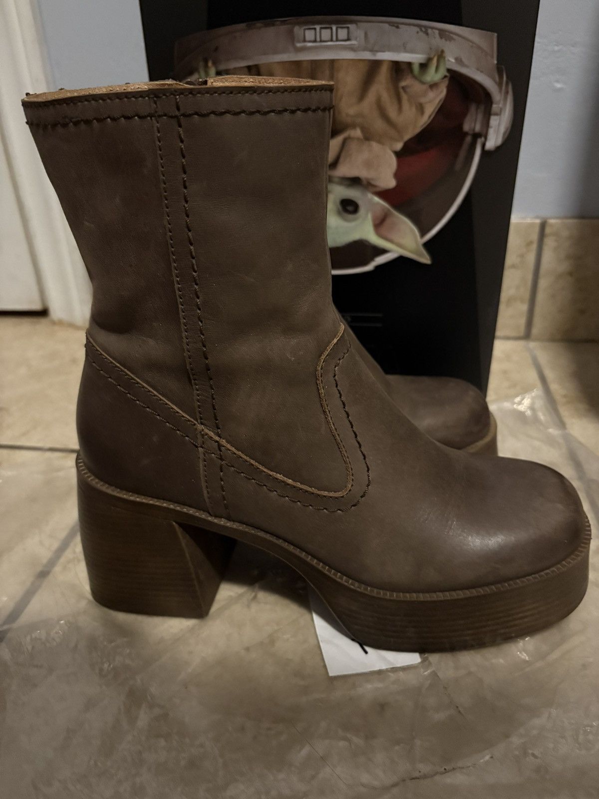 Other × Vintage Chunky Brown Platform Boots Size US 6.5 / IT 36.5 - 1 Thumbnail