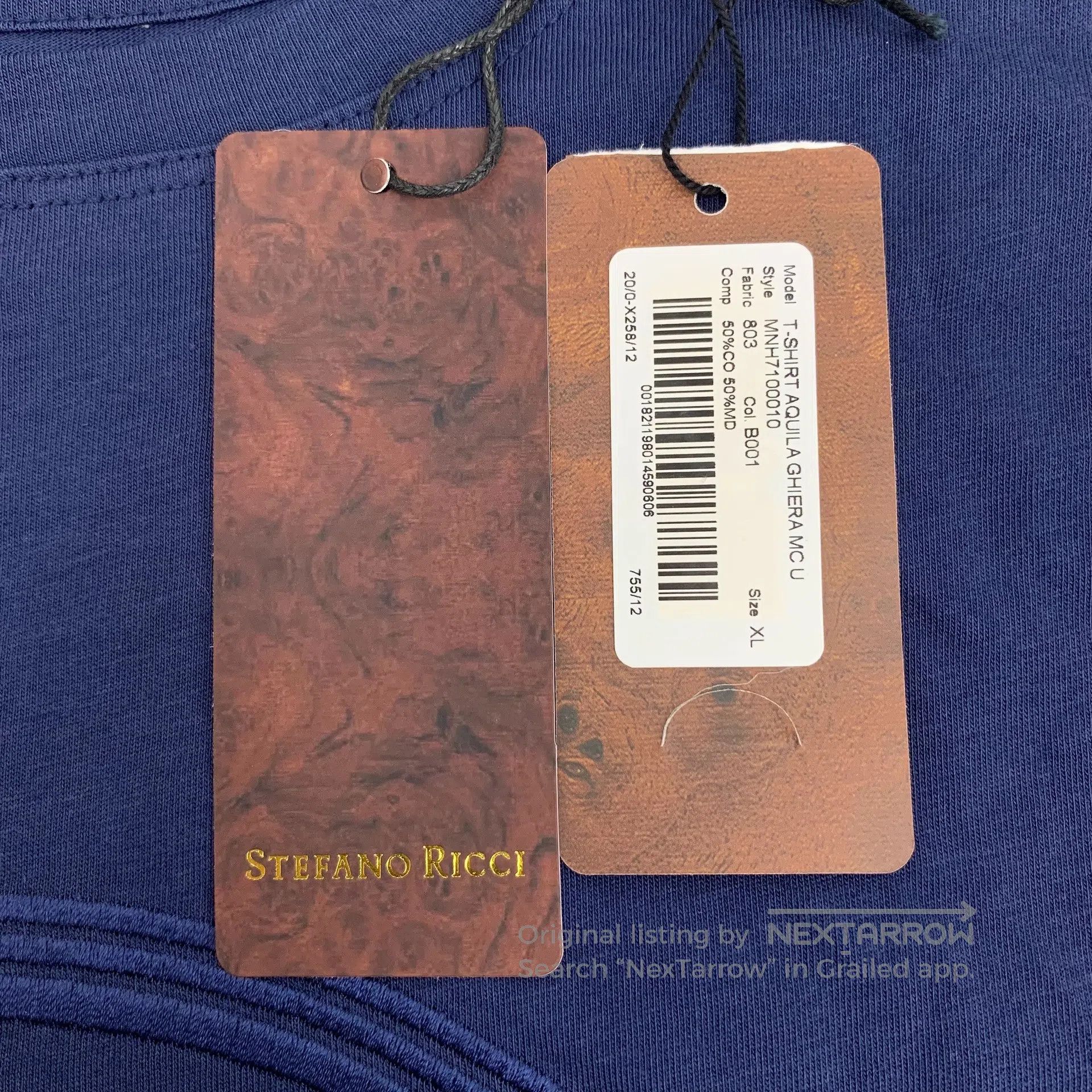 Stefano Ricci Stefano Ricci Dark Blue Eagle Head Logo Embroidered Cotton Size US XL / EU 56 / 4 - 7 Thumbnail