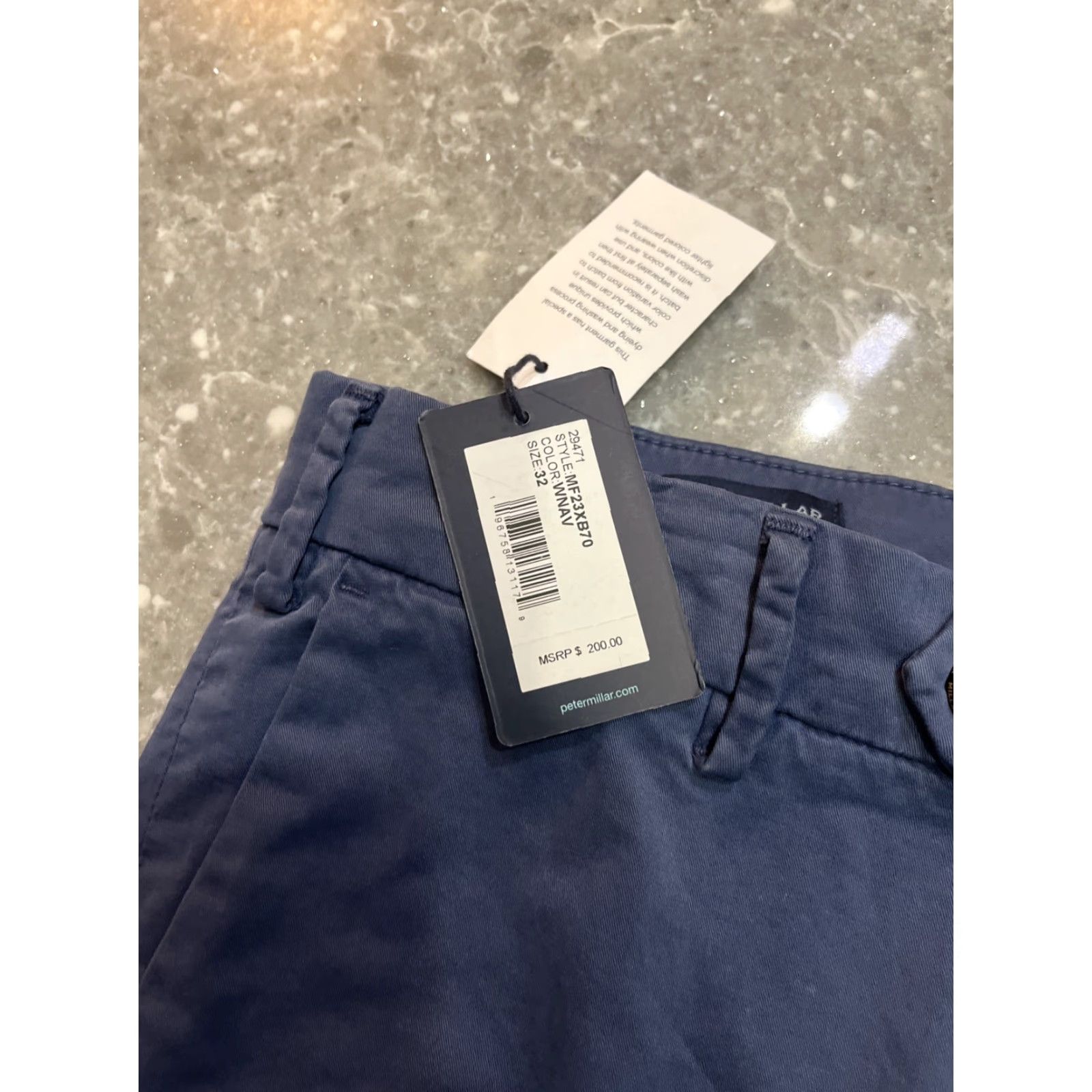 Peter Millar Peter Millar Crown Crafted Chinos Pants 32 x 37 Washed Navy Stretch Flat Front Straight Men Regular Casual Business Wedding 90s? Wait. Size US 32 / EU 48 - 2 Thumbnail