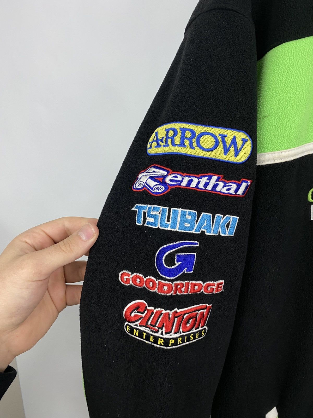 Japanese Brand 🇯🇵 Vintage Kawasaki Racing Nascar Moto Fleece Retro Rare Size US XL / EU 56 / 4 - 9 Thumbnail