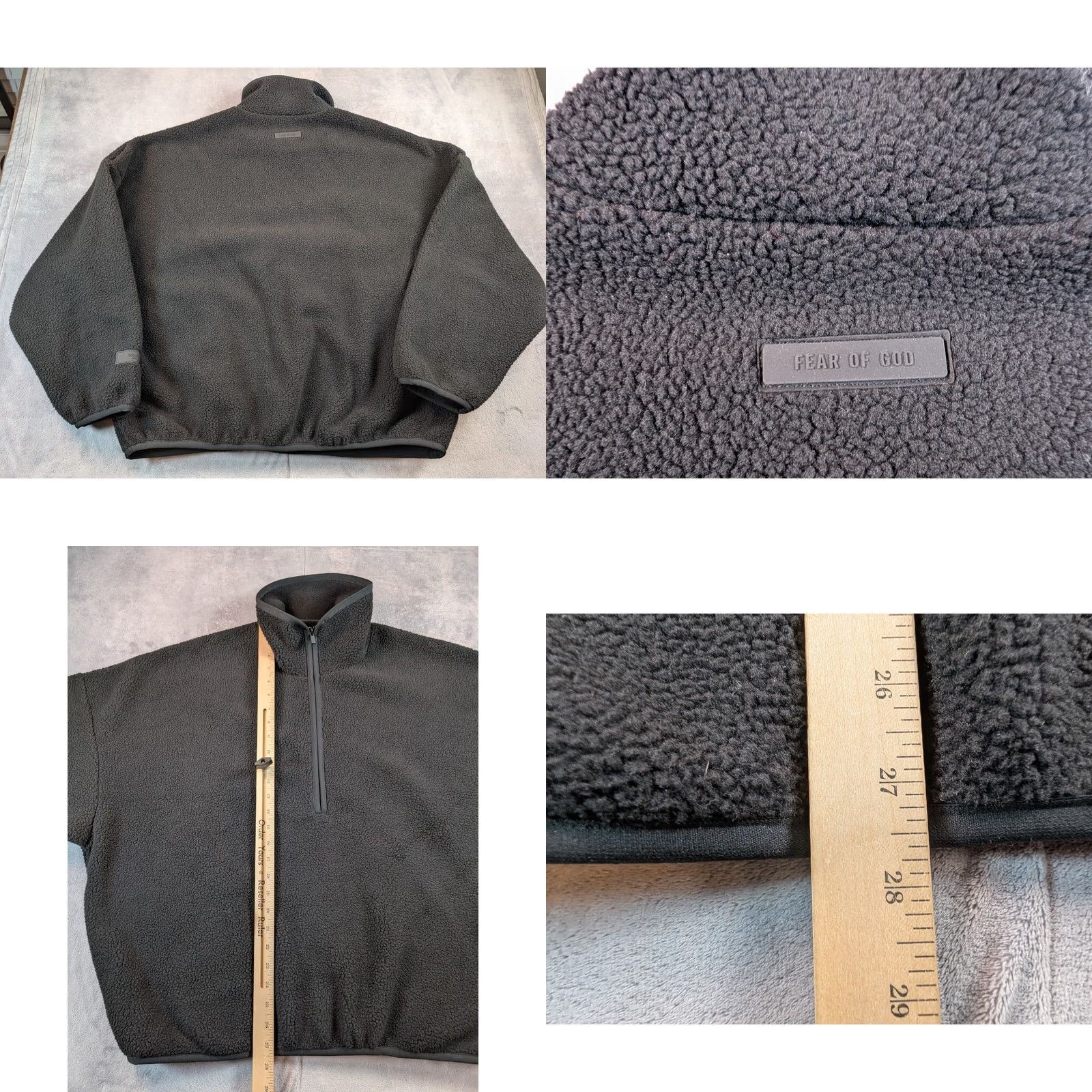 Essentials Essentials Fear Of God Black 1/4 Zip Oversized Pullover Sweatshirt M Black Logo Zipper City Street Urban Mens Size US M / EU 48-50 / 2 - 9 Thumbnail