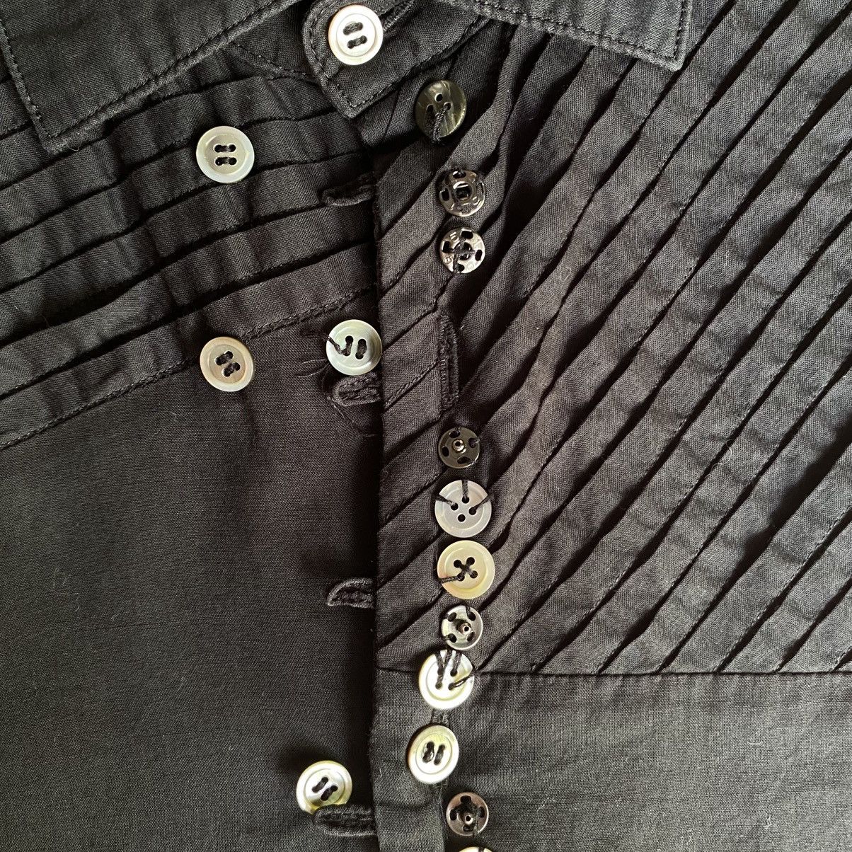 Sunao Kuwahara Sunao kuwahara Black textured shirt with mixed buttons Size M / US 6-8 / IT 42-44 - 13 Thumbnail