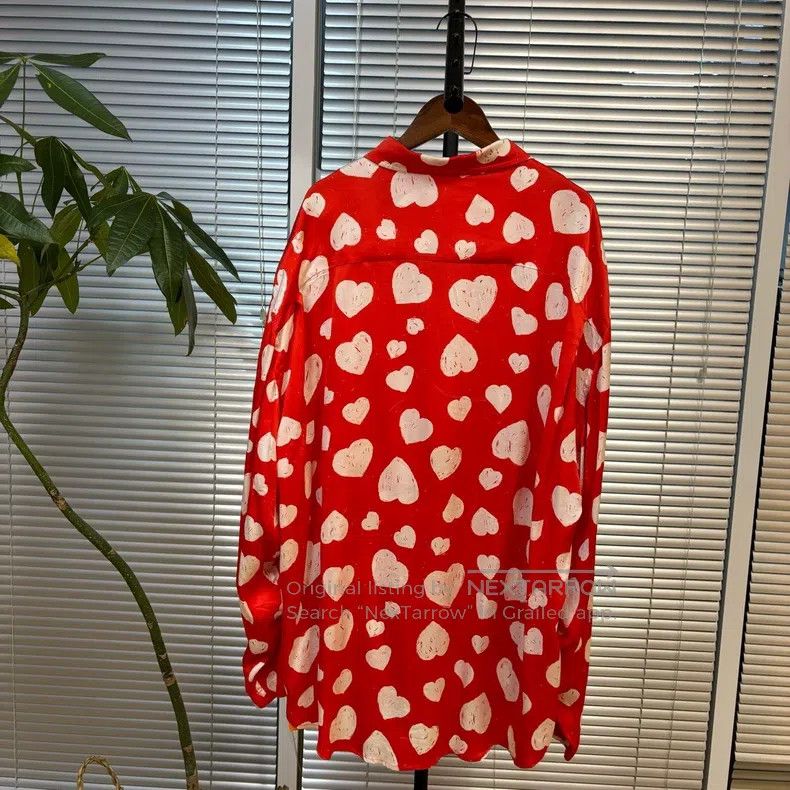 Balenciaga Balenciaga Heart Red Shirt, Size 34 Size XXS / US 00 / IT 34 - 6 Thumbnail