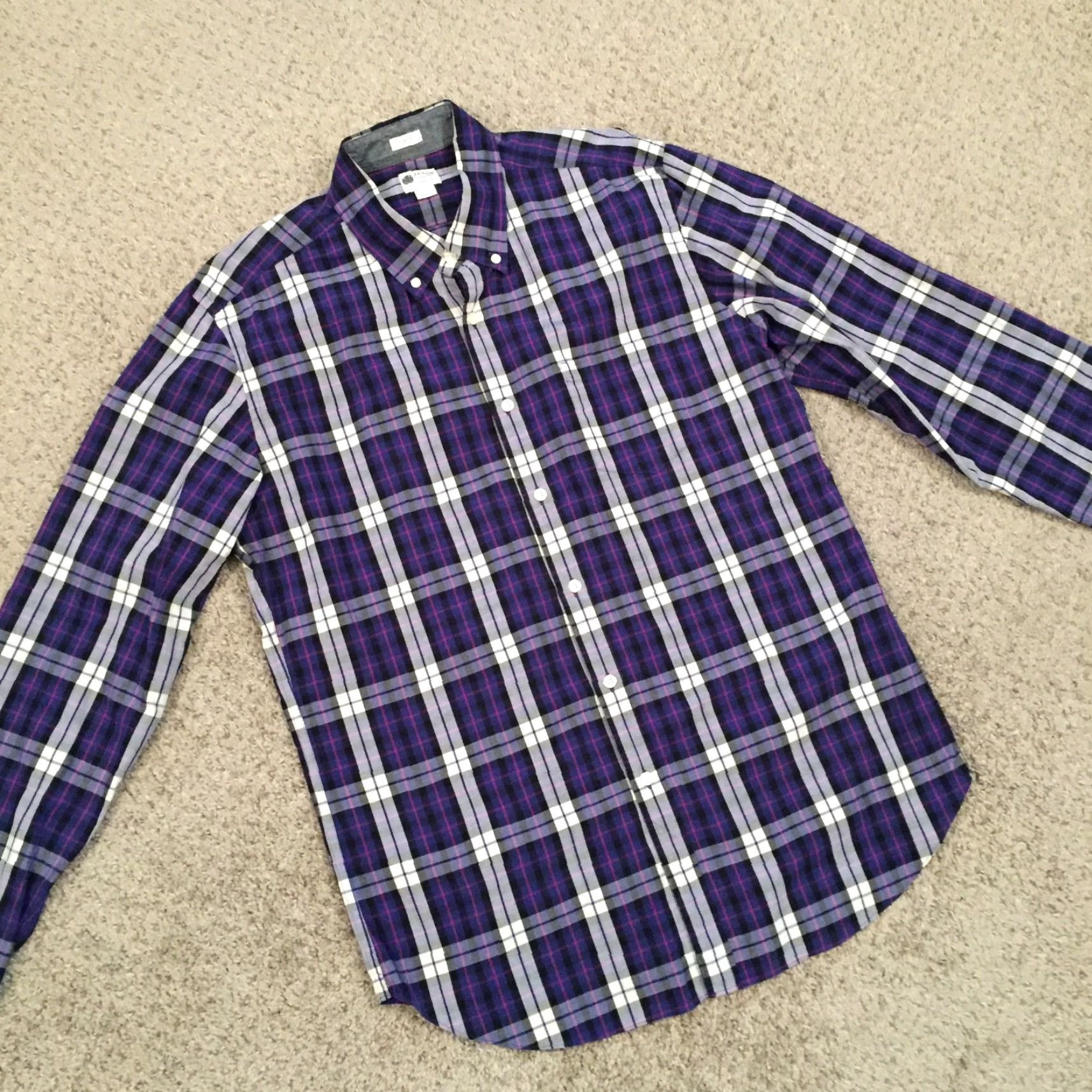J.Crew J. Crew Shirt Mens Large Blue Plaid Long Sleeve Button Down Tailored Fit Size US L / EU 52-54 / 3 - 5 Thumbnail
