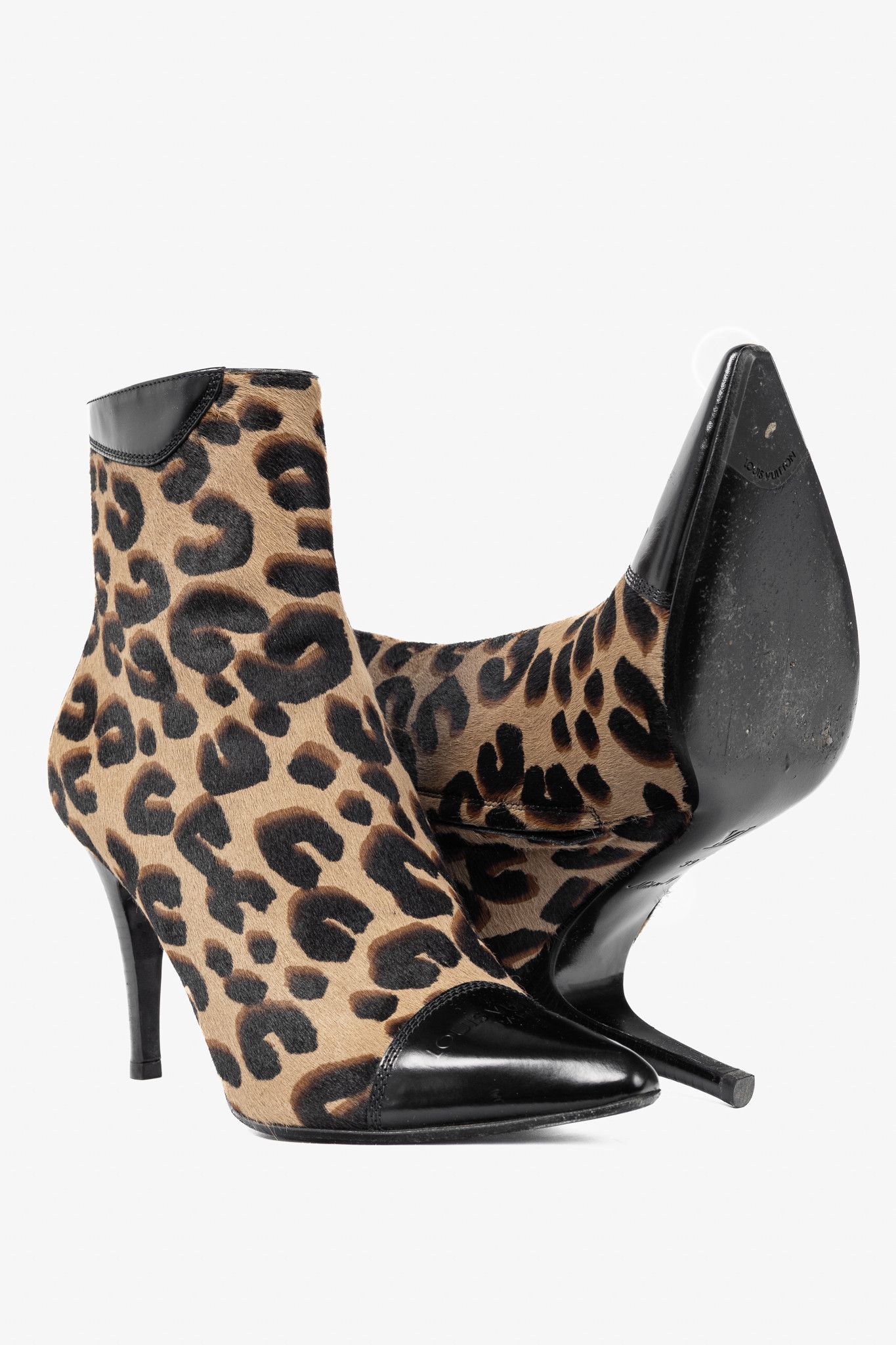 Louis Vuitton Louis Vuitton Wild Leopard Calf-Hair & Leather Ankle Boots Size US 8.5 / IT 38.5 - 4 Thumbnail