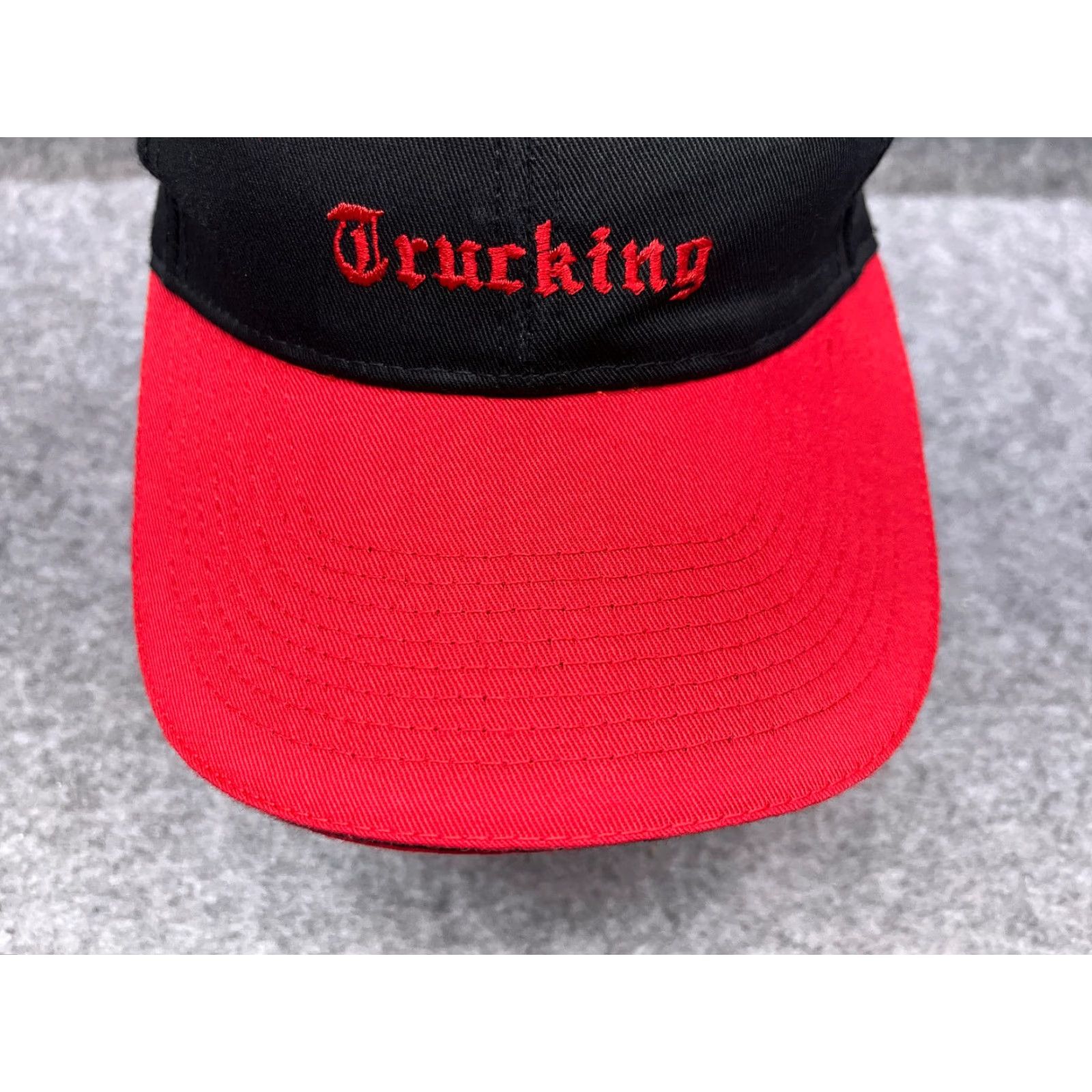 Vintage OTTO Richardson Trucking Hat Cap Strap Back Adult One Size Black Red Poly Blend Baseball Cap Mens Size ONE SIZE - 3 Thumbnail