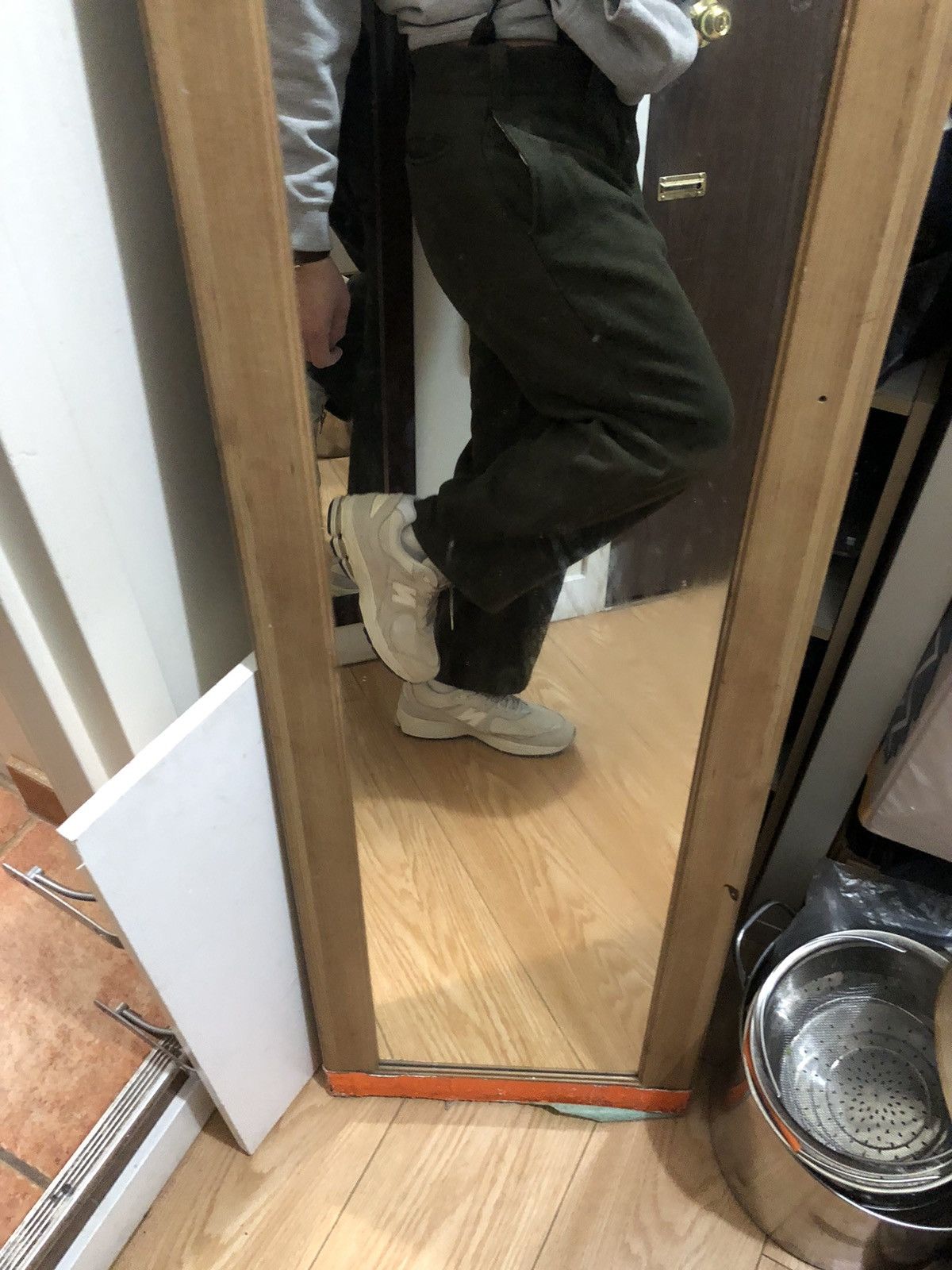 Japanese Brand × Vintage Wool 80s suspenders pants olive 31x28 Size US 30 / EU 46 - 14 Thumbnail