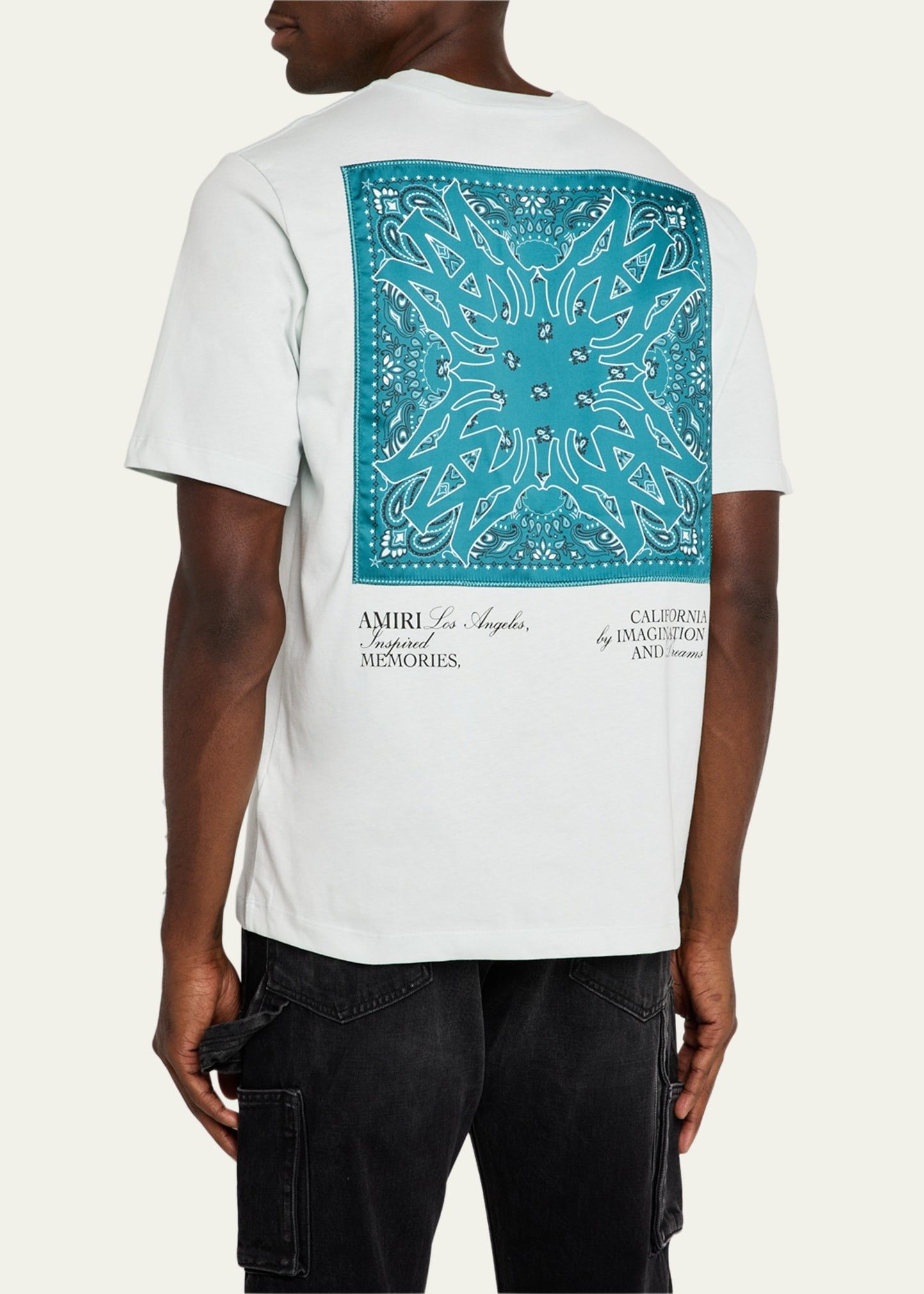 Amiri o1orln1025 Bandana Silk Applique T-Shirt in White Size US XL / EU 56 / 4 - 3 Thumbnail