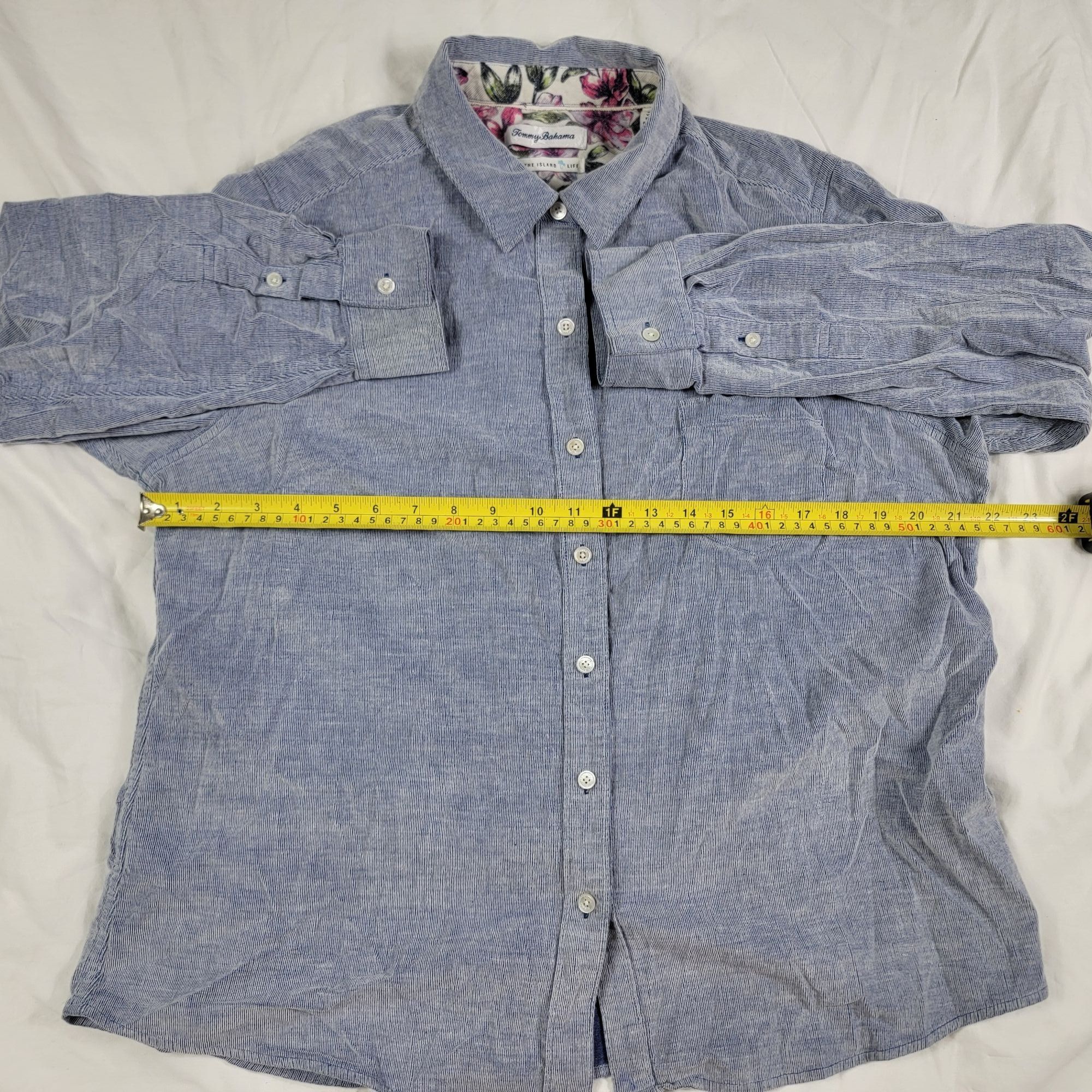 Tommy Bahama Tommy Bahama Mens Blue Large Long Sleeve Button Shirt Live T Size US L / EU 52-54 / 3 - 7 Thumbnail
