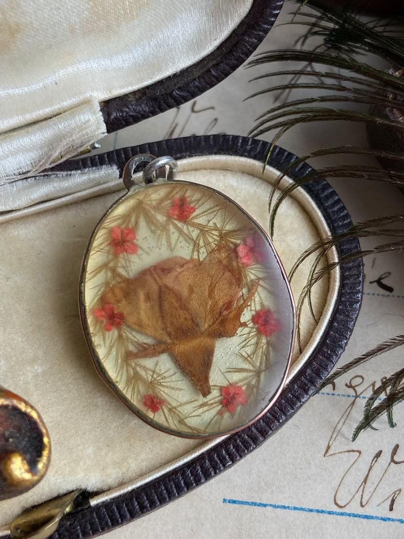 Vintage Vintage Bronze Women's Jewelry Pendant Dry Flowers Resin Size ONE SIZE - 1 Thumbnail