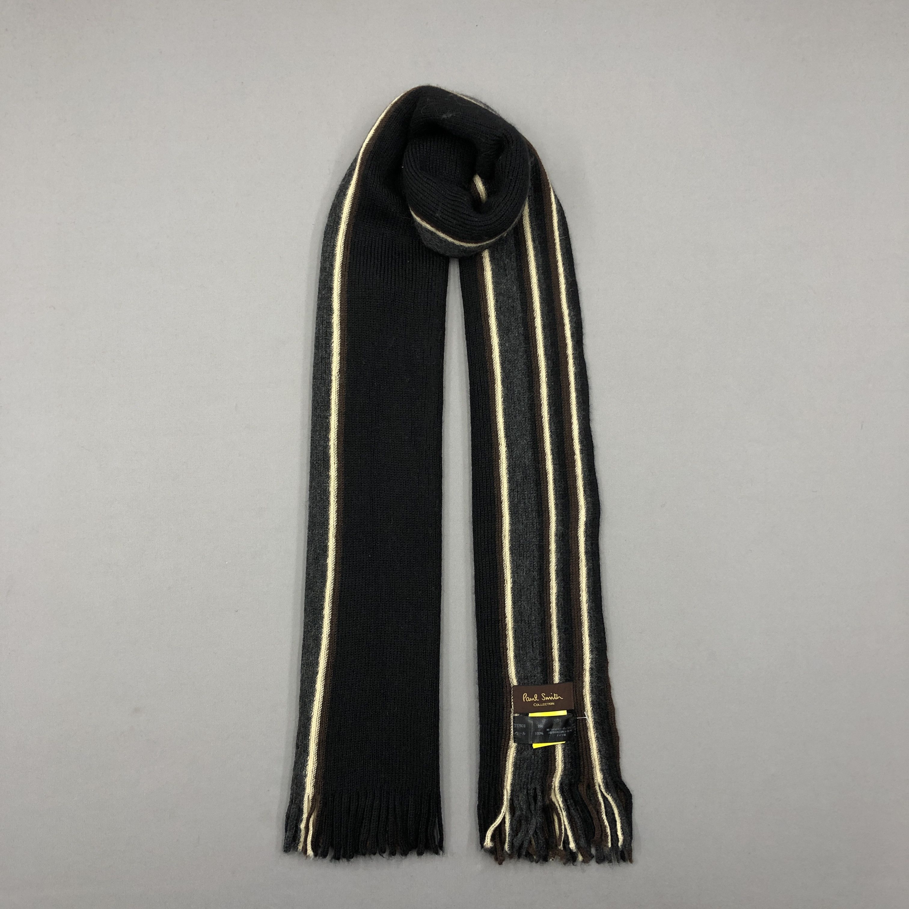 Paul Smith Vintage Paul Smith Scarf Muffler Wool Ribbed Knit Scarves Size ONE SIZE - 1 Thumbnail
