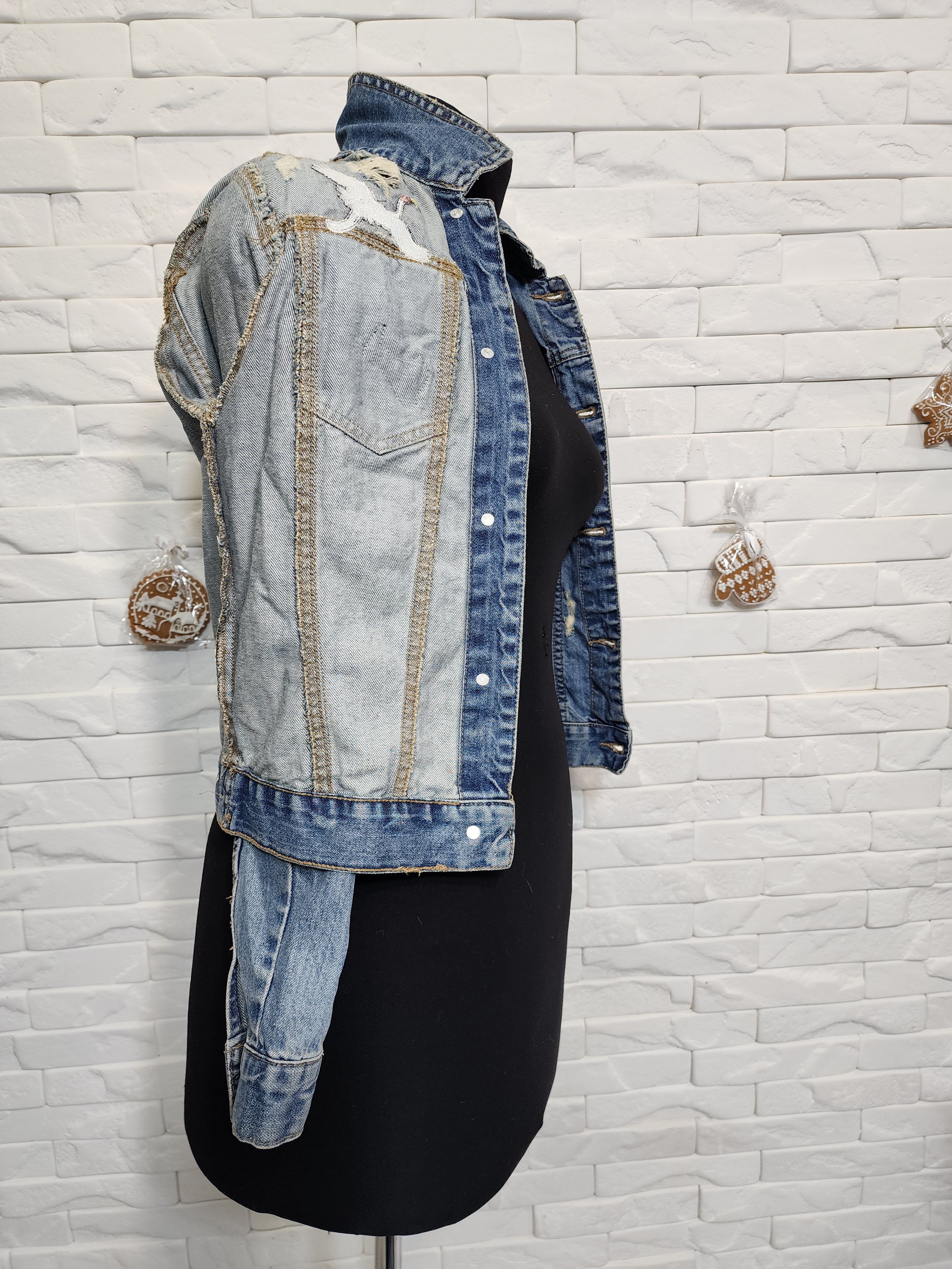 Other Blue Denim Jacket: Women's Cotton Jacket with Embroidery. Size S / US 4 / IT 40 - 10 Thumbnail
