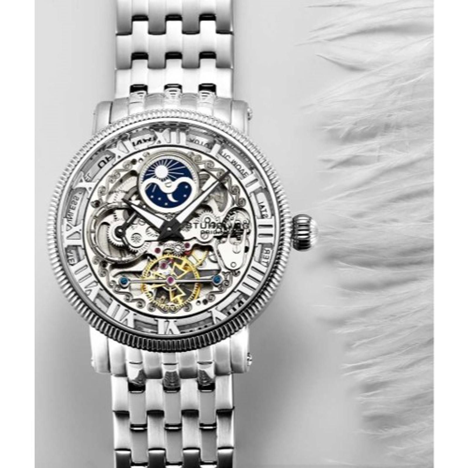 Sterling Silver STÜHRLING Original Special Reserve Dual Time Automatic 48mm Size ONE SIZE - 3 Thumbnail