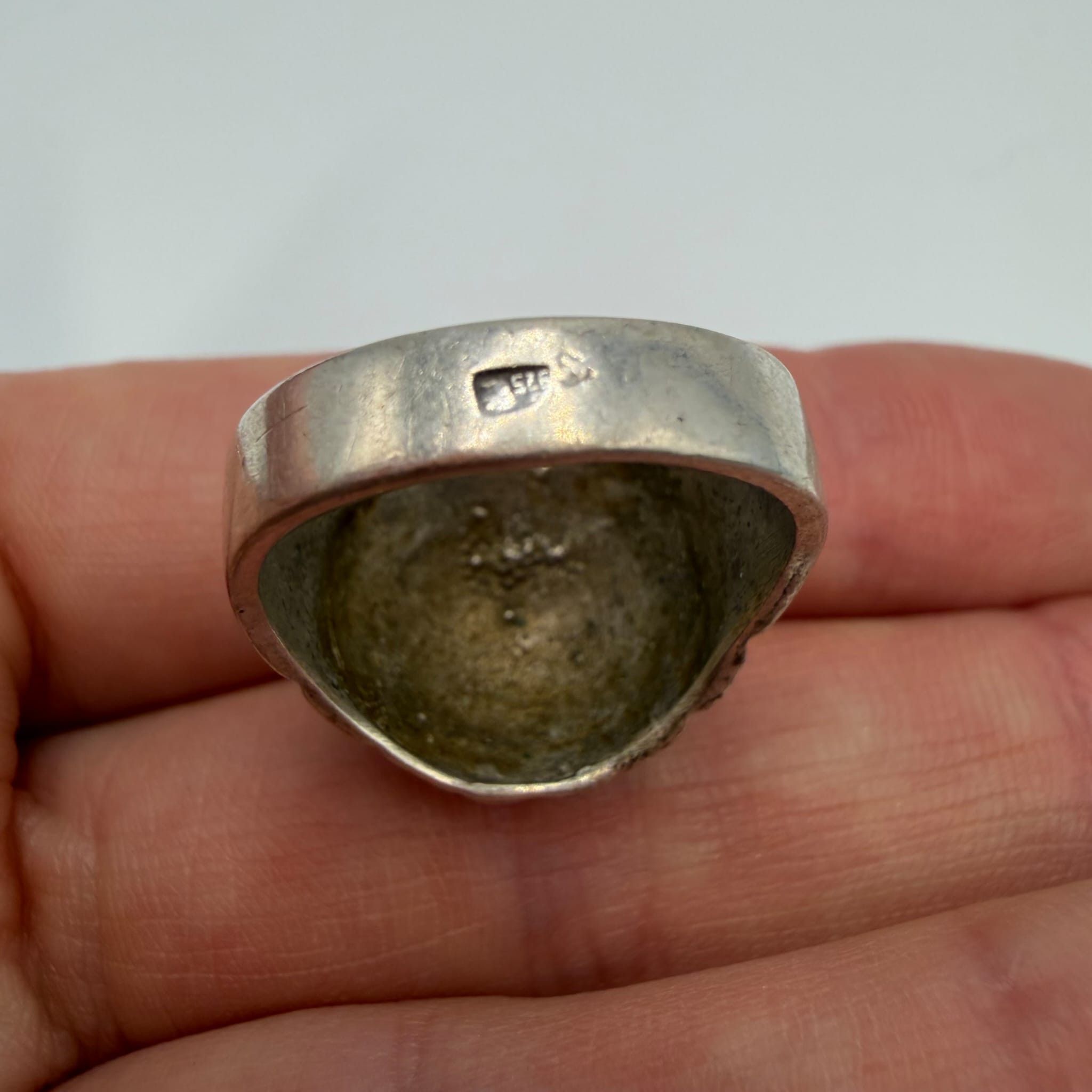 Vintage Vintage 925 Sterling Silver Ring Textured Dome Design Size 7 Size ONE SIZE - 10 Thumbnail