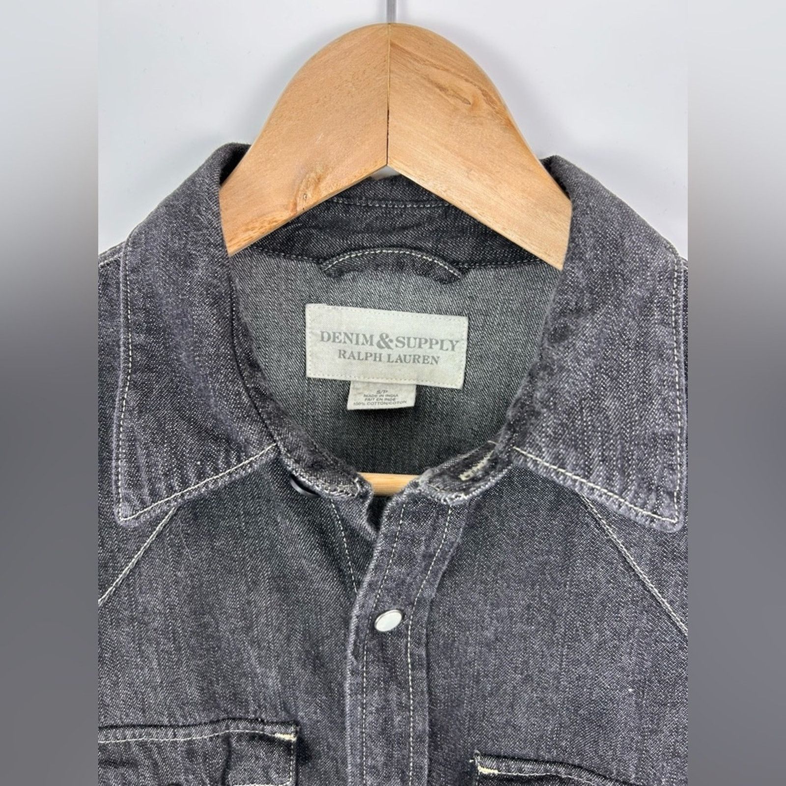 Denim & Supply Ralph Lauren Denim & Supply Western Pearl Snap Button Down Black Denim Size US S / EU 44-46 / 1 - 3 Thumbnail