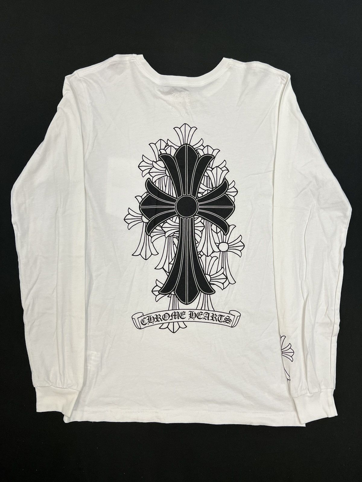 Chrome Hearts Chrome Hearts Black Cemetery Cross White Longsleeve
