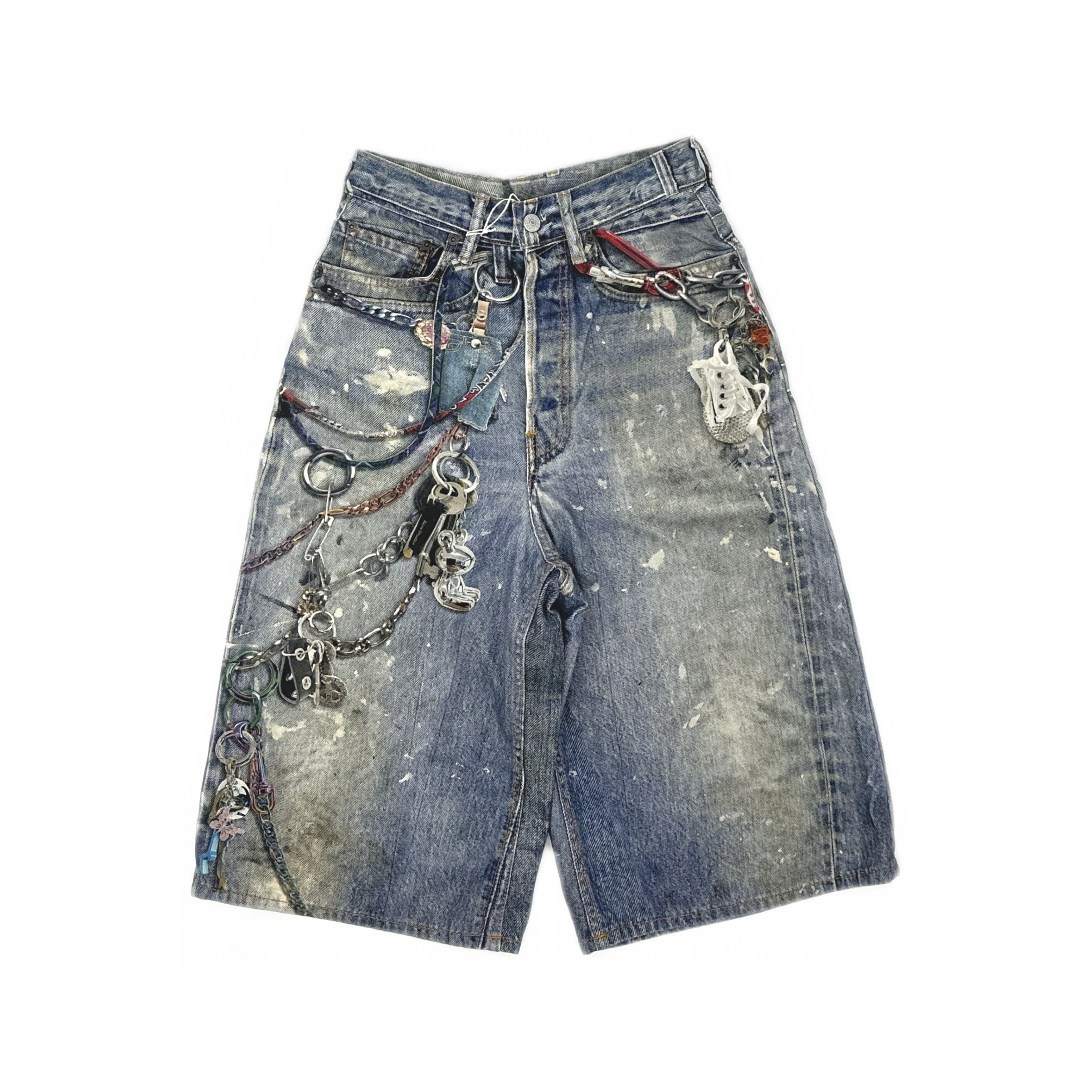 Acne Studios Acne Studios Keychains Denim Shorts Trompe L'oeil