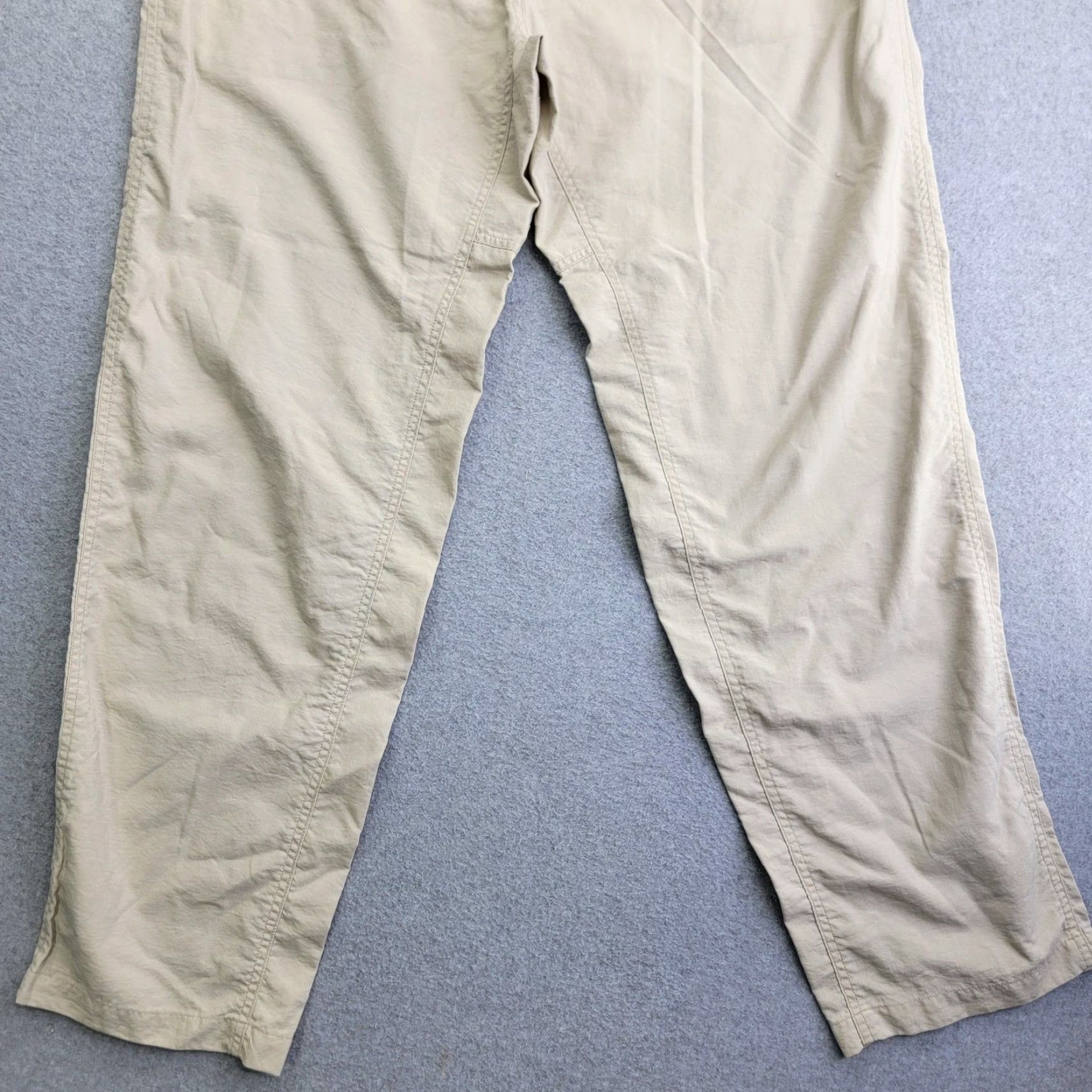 Vintage Columbia Pants Mens Large Khaki Nylon Hiking Elastic Waist Belted Quick Dry Size US 33 - 5 Thumbnail