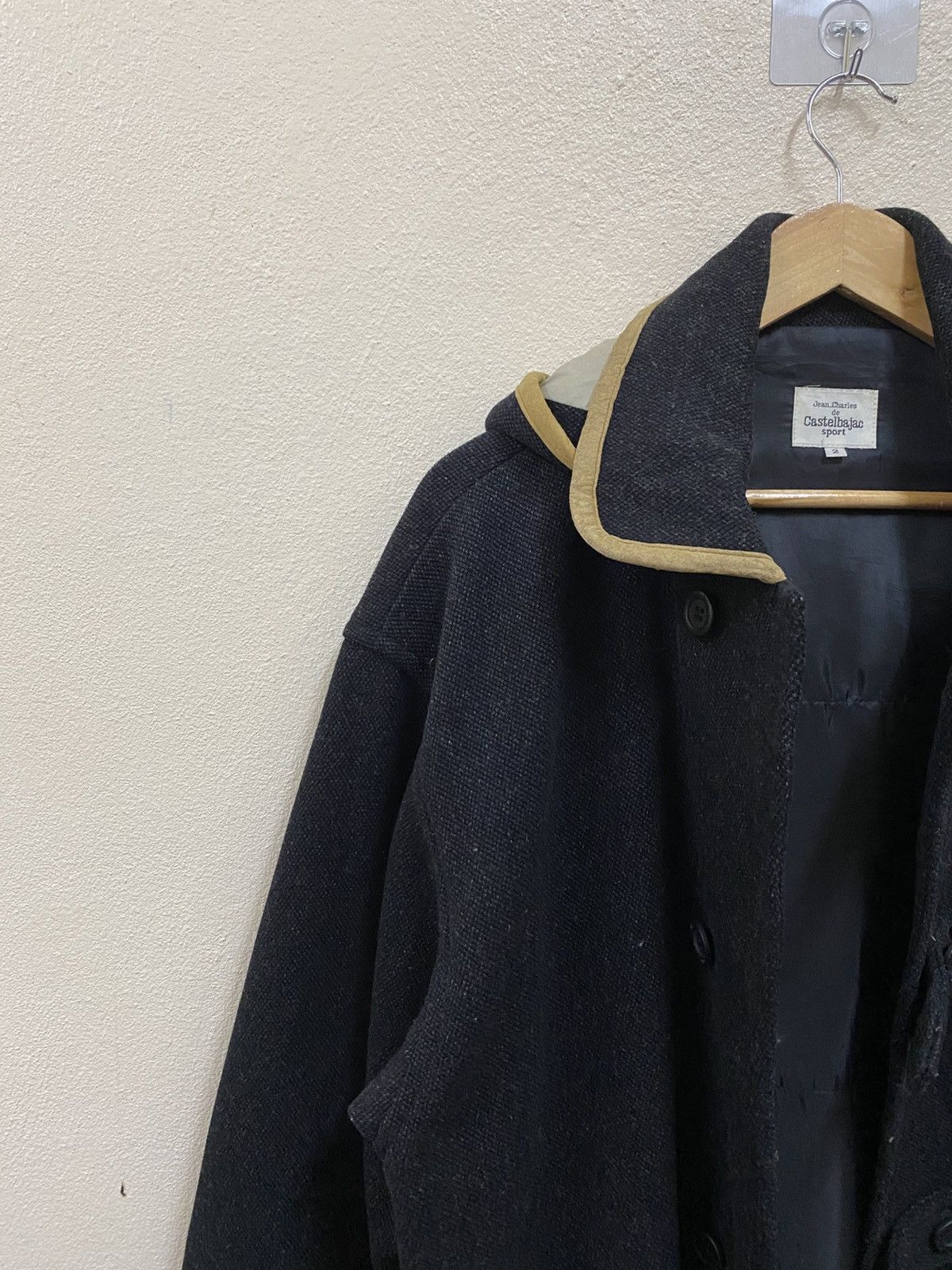 Vintage Vintage Jean Charles Duffle Wool Jacket Black Size US L / EU 52-54 / 3 - 5 Thumbnail