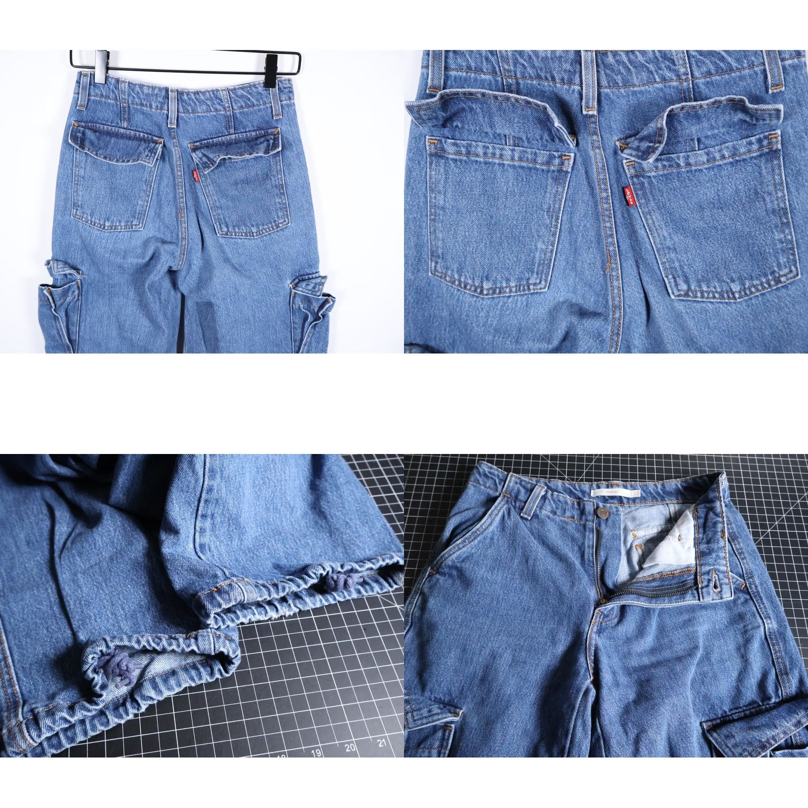 Levi's Levi's '94 Baggy Fit Cargo Jeans Women's 23 Blue Loose Fit Grunge 90s Hipster Retro (27 x 31) Mens Womens Size 40" / US 18 - 10 Thumbnail