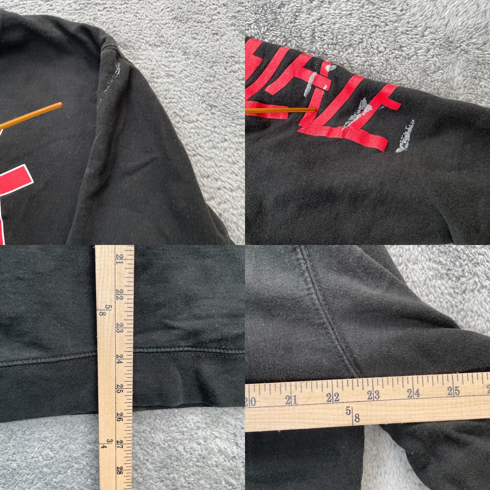 Black Scale VINTAGE Black Scale Sweatshirt Mens L Black Skull Pentagram Print Fleece Lined AOP Size US L / EU 52-54 / 3 - 8 Thumbnail