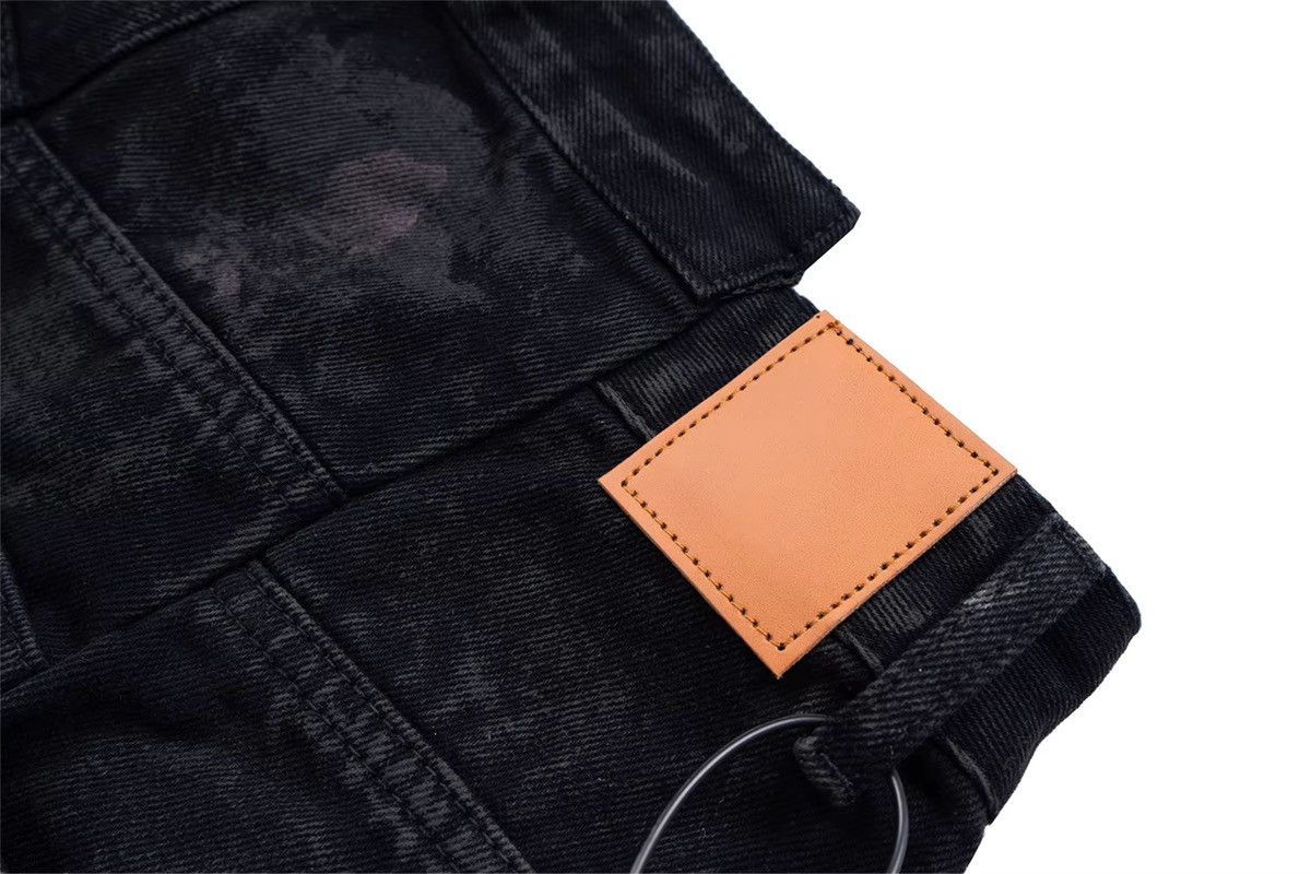 Other Designer Washed Y2k Hole Black Tassel Denim Shorts Size US 34 / EU 50 - 11 Thumbnail