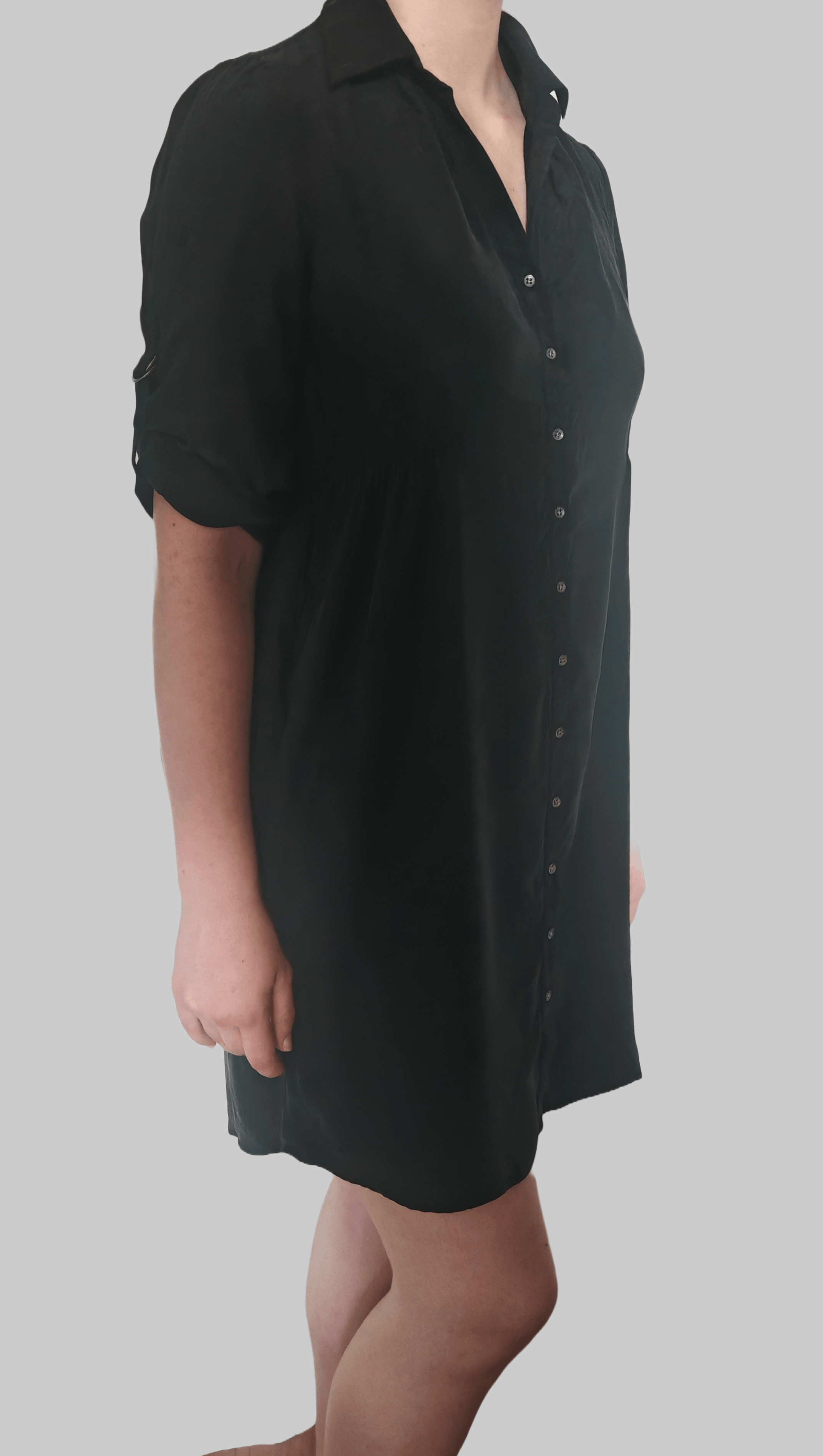 Mexx Vintage Mexx 100 % Silk Mini Shirt Dress Button Up size M-L Size L / US 10 / IT 46 - 2 Thumbnail