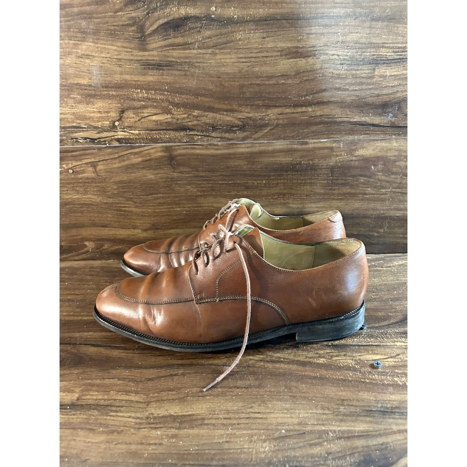 Cole Haan Cole Haan Mens City Brown Leather Cap Toe Dress Lace Up Oxfords sz 13 D Shoes Size ONE SIZE - 2 Thumbnail