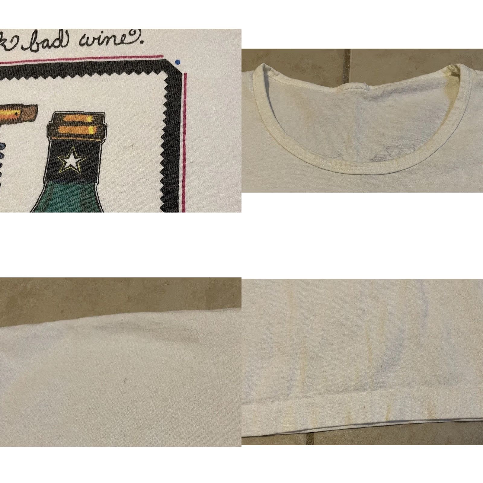 Vintage VINTAGE 90s Hawaii Life’s Too Short To Drink Bad Wine Faded Shirt XL Women White T-Shirt Funny Size XL / US 12-14 / IT 48-50 - 8 Thumbnail