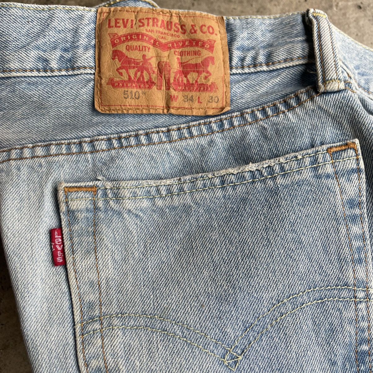 Levi's Vintage Clothing 🔥Vintage Levis 510 Stoned Washed Regular Fit Denim Jeans Size US 35 - 13 Thumbnail