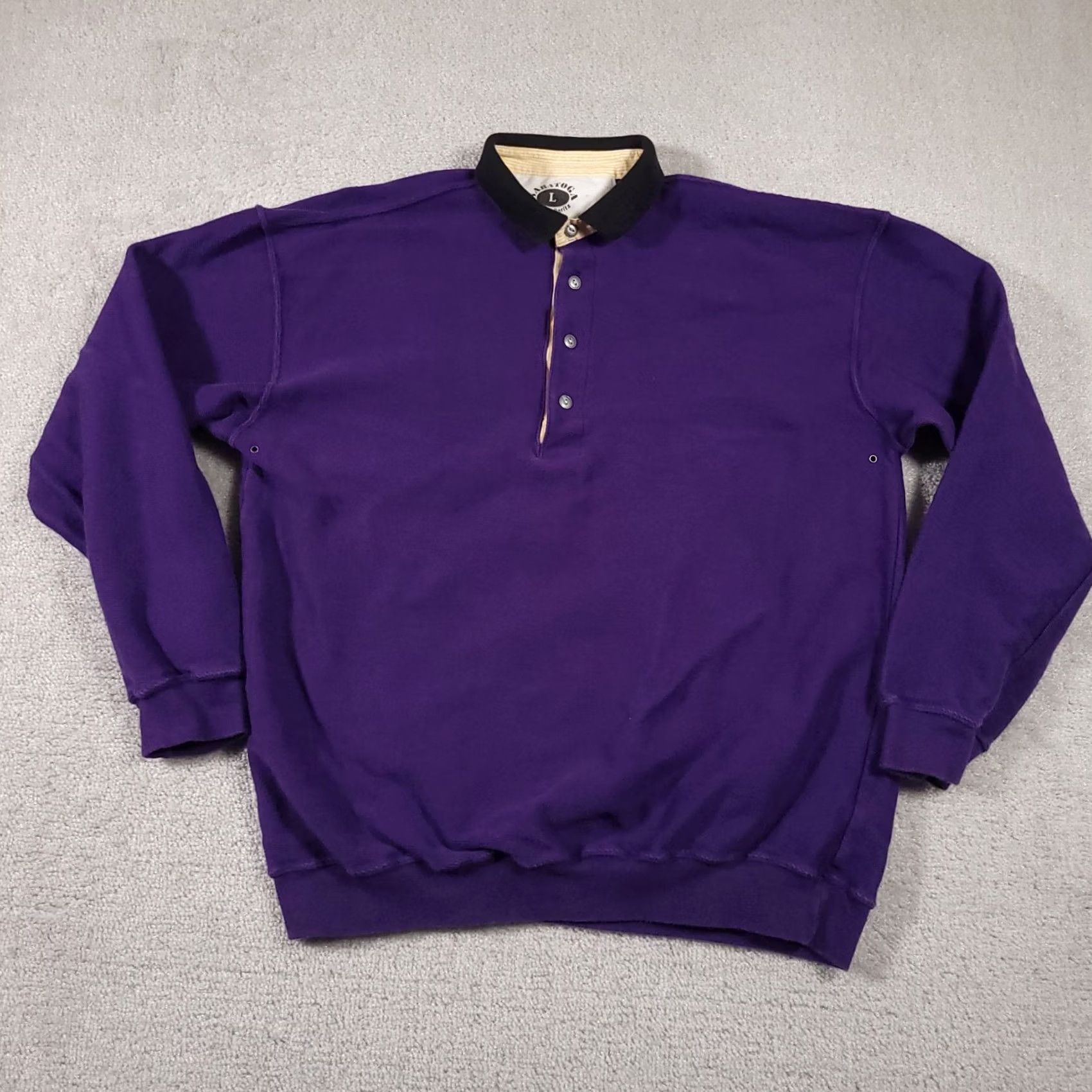 Vintage VINTAGE Saratoga Sweatshirt Mens Large Purple Heavy Collared Ski 90s Sports Outdoor Heavyweight Pullover Men Size US L / EU 52-54 / 3 - 2 Thumbnail