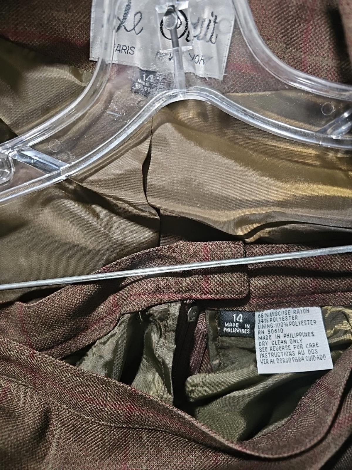 Subtle Le Nguyen le suit nouveau classics dark olive Sz 14 NWT 2pc Skirt Suit Size XL / US 12-14 / IT 48-50 - 4 Thumbnail