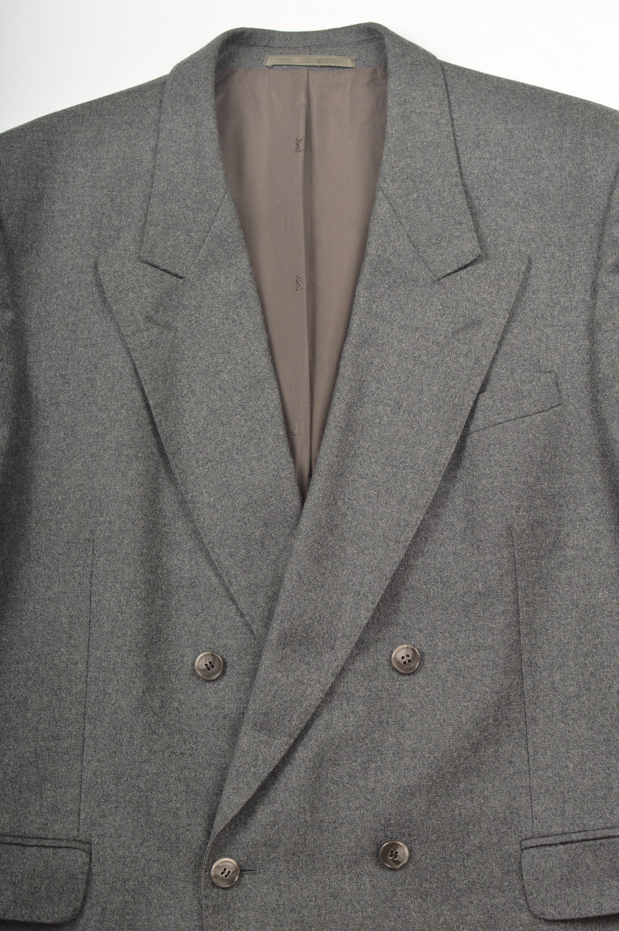 Saint Laurent Paris × Vintage × Yves Saint Laurent Yves Saint Laurent Pour Homme Vintage Double-Breasted Blazer Size 52R - 2 Thumbnail