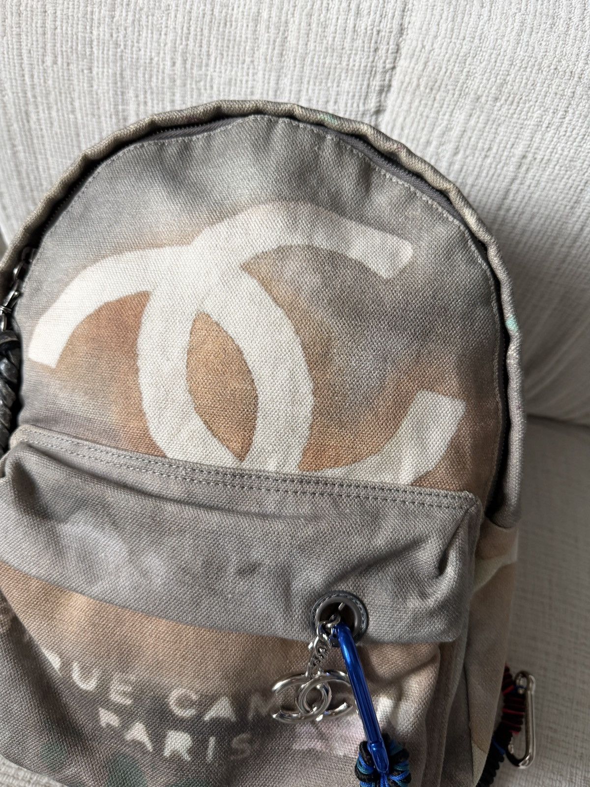 Chanel SS14 Artclass Light Grey Canvas Graffiti Backpack FULL SET Size ONE SIZE - 4 Thumbnail