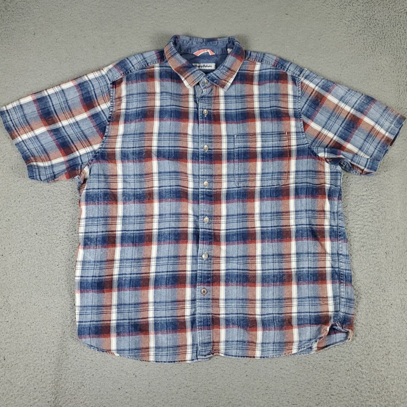 Tommy Bahama VINTAGE Tommy Bahama Shirt Men XL Blue Red Plaid Cotton Short Sleeve Button Up Casual Modern Size US XL / EU 56 / 4 - 2 Thumbnail