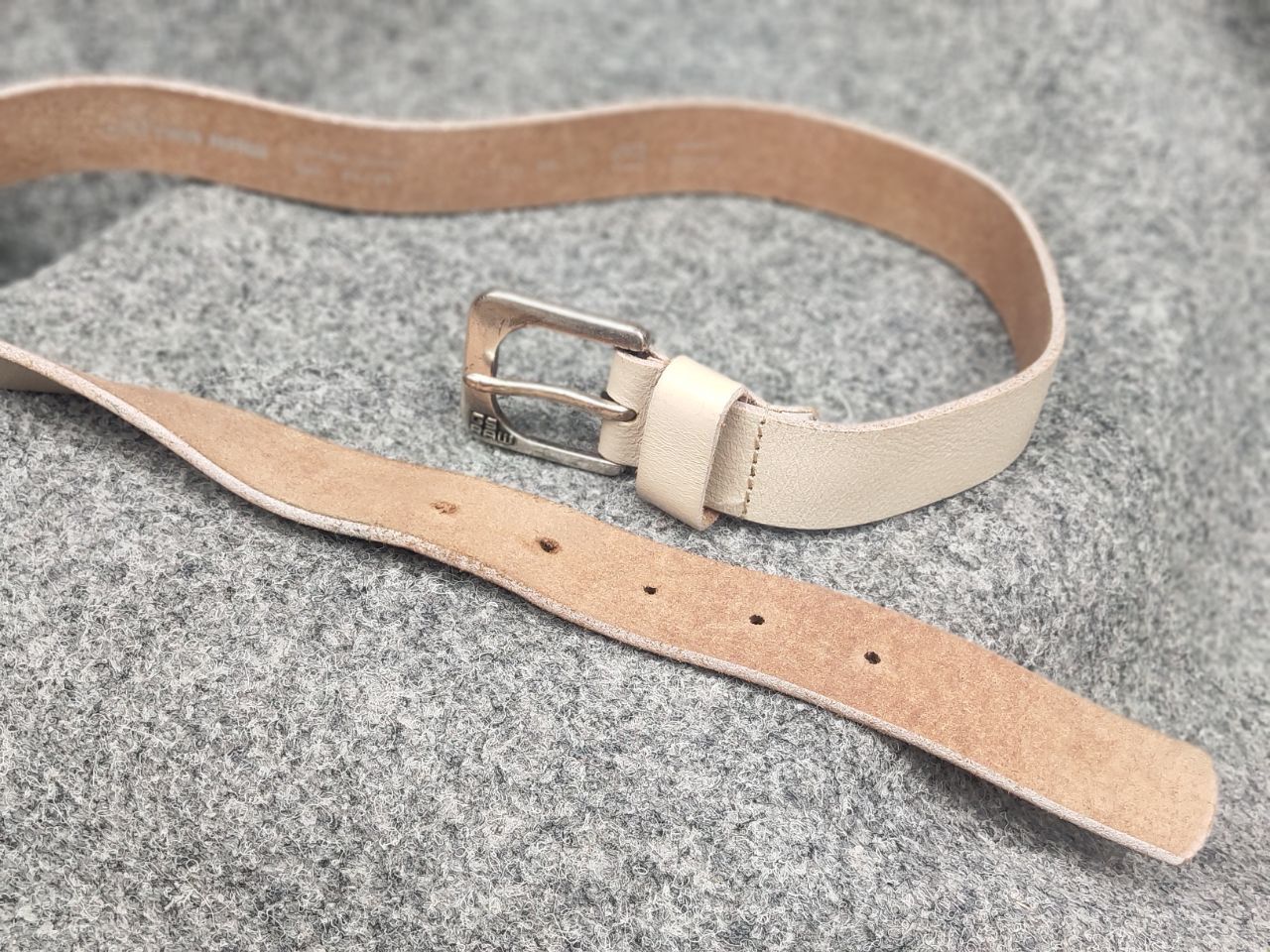 G-Star G Star raw Beige Leather Mini Logo Vintage Style Y2K Belt Size ONE SIZE - 10 Thumbnail