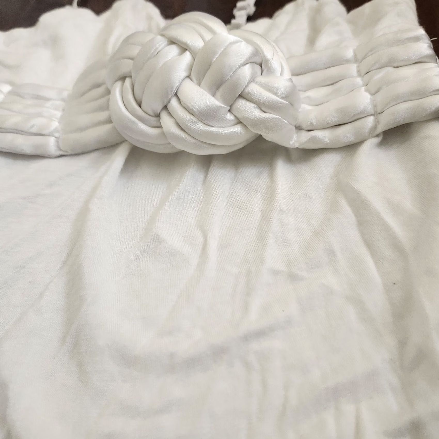 Vintage Everyday Women's White Top Sleeveless Small Blouse Cotton Polyester Casual Summer Spring Fall Lightweight Easy Care Pullover Regular Fit Size S / US 4 / IT 40 - 6 Thumbnail