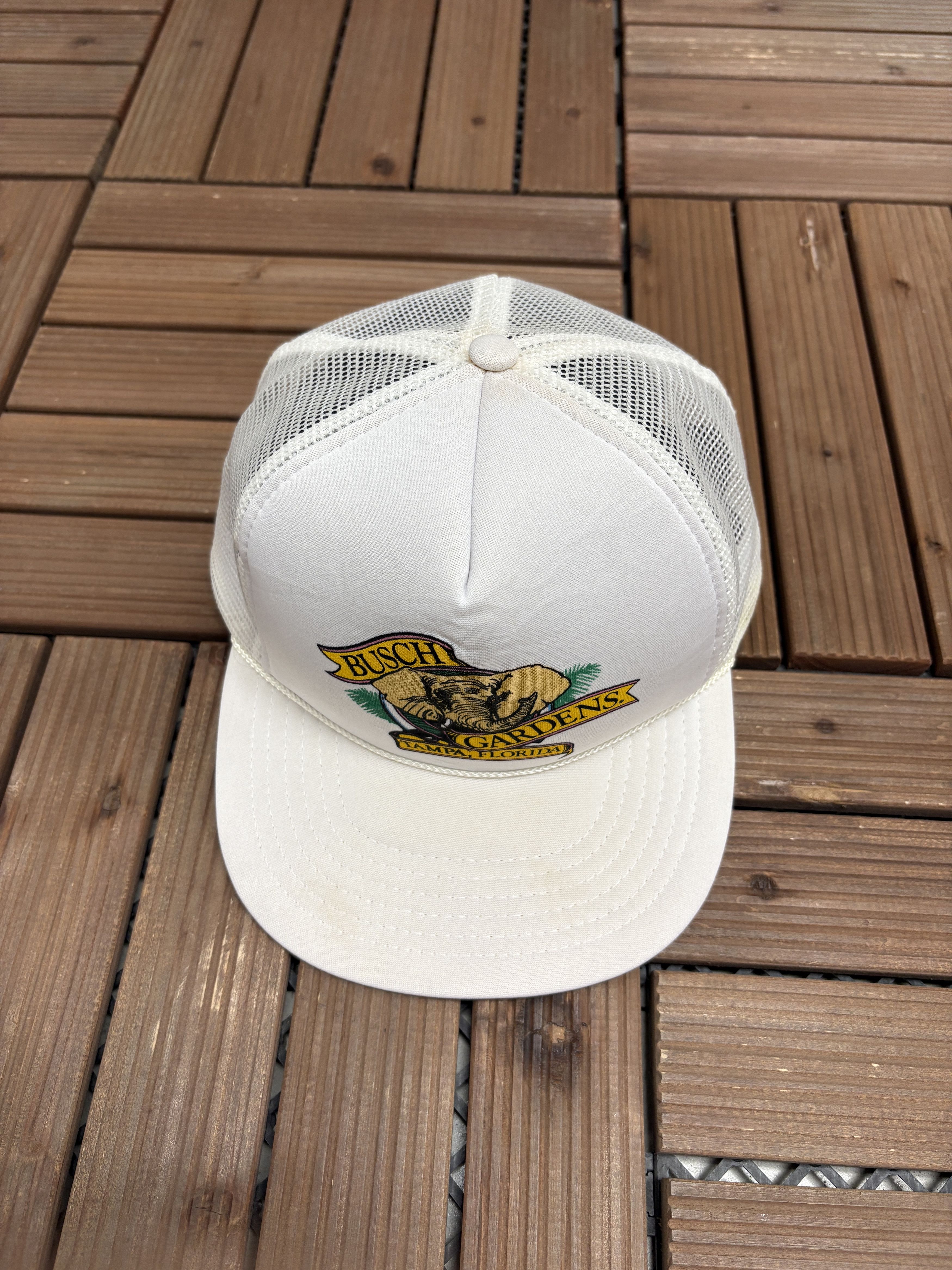 Vintage Busch Gardens Tampa, Florida Vintage White Snap Back Hat Size ONE SIZE - 1 Thumbnail