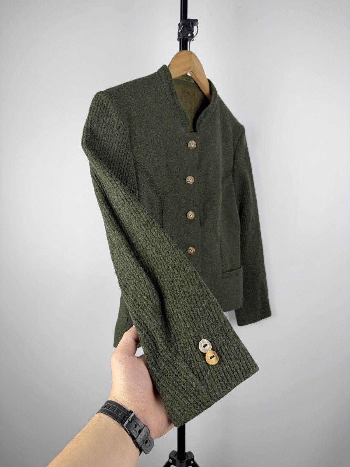 Designer × Vintage Vintage 90s Lodenfrey wool women’s military Button jacket Size M / US 6-8 / IT 42-44 - 3 Thumbnail
