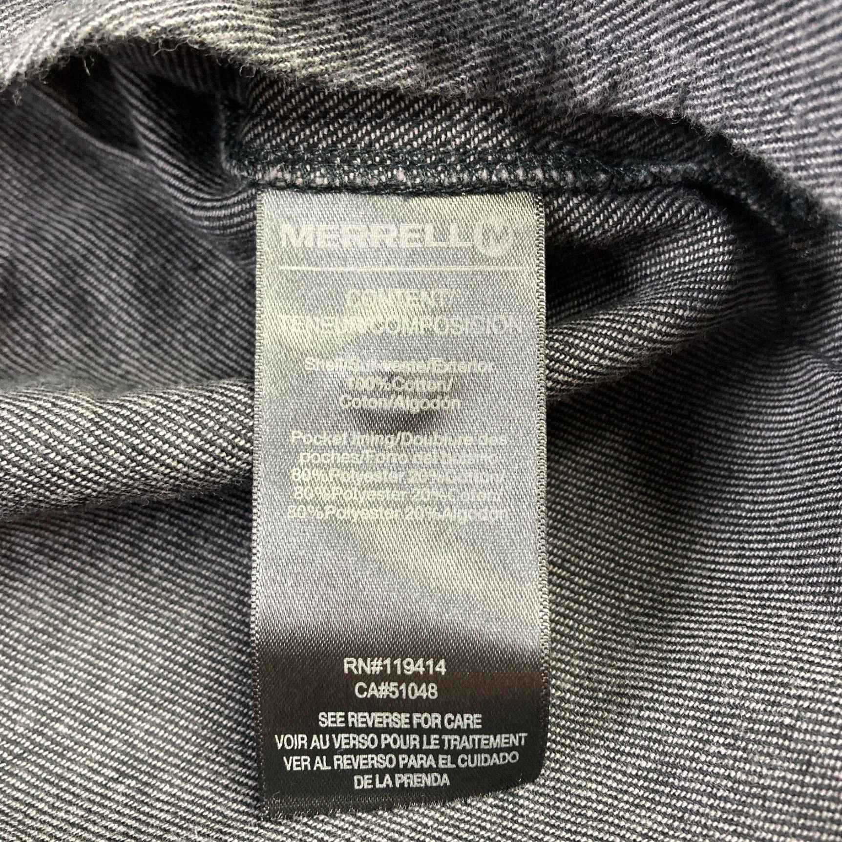 Merrell Merrell Flannel Shirt Mens Medium Charcoal Gray Long Sleeve Button Up Pockets Size US M / EU 48-50 / 2 - 7 Thumbnail