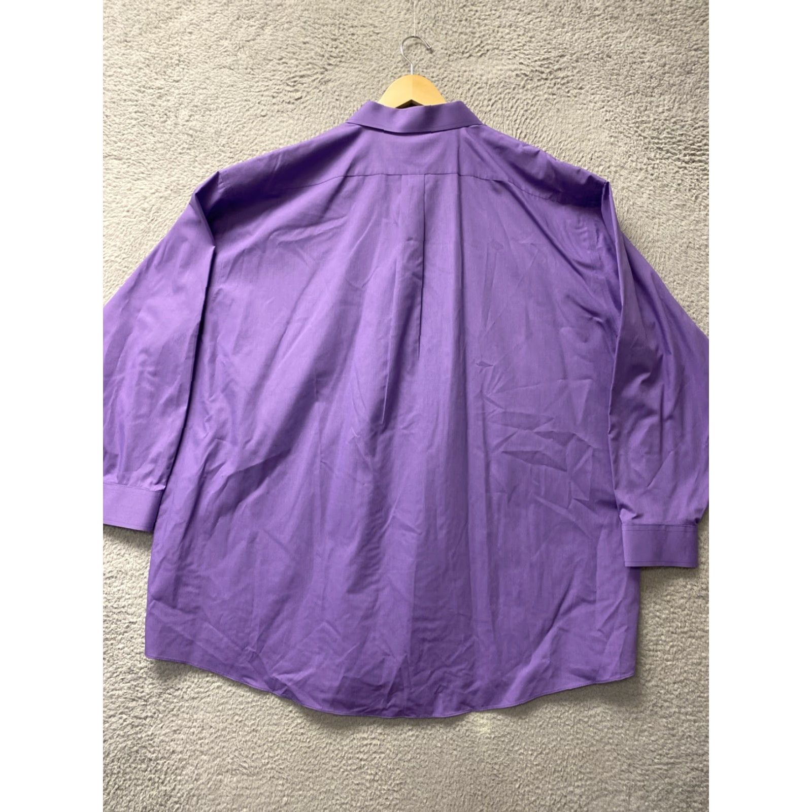 Stafford Stafford Men's Dress Shirt 2XL 18.5 34/35 Purple Classic Fit Regular Long Sleeve Machine Washable Size 48R - 8 Thumbnail