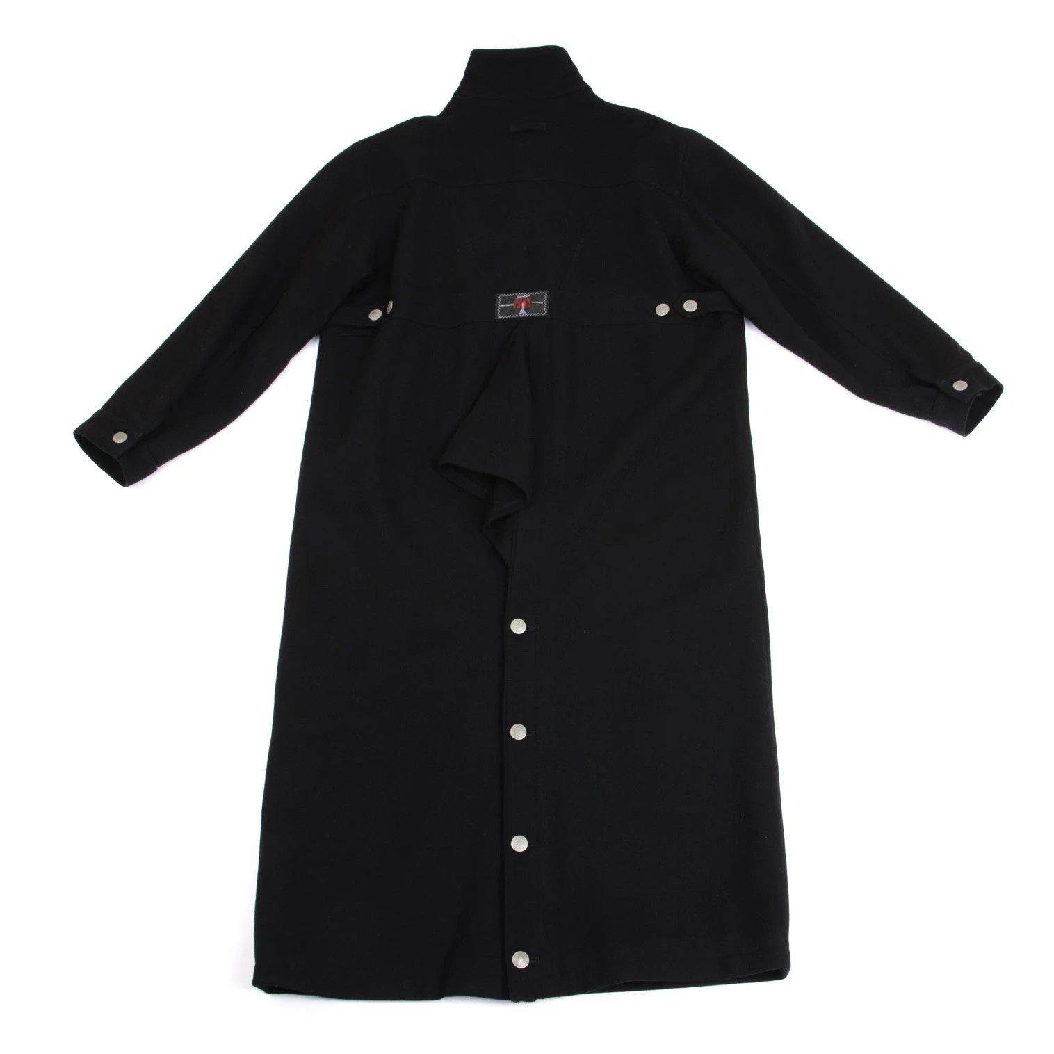 Jean Paul Gaultier Melton Wool Metal Logo Button Long Coat in Black 48 Size US M / EU 48-50 / 2 - 13 Thumbnail