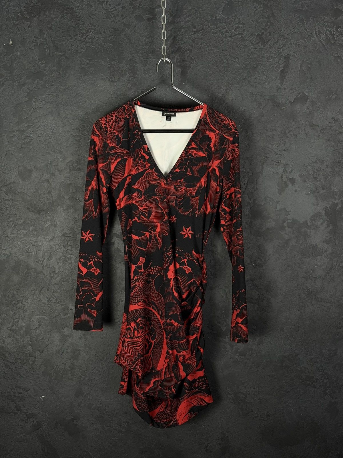 Just Cavalli JUST CAVALLI RED ORIENTAL PRINT MINI DRESS Size M / US 6-8 / IT 42-44 - 4 Thumbnail