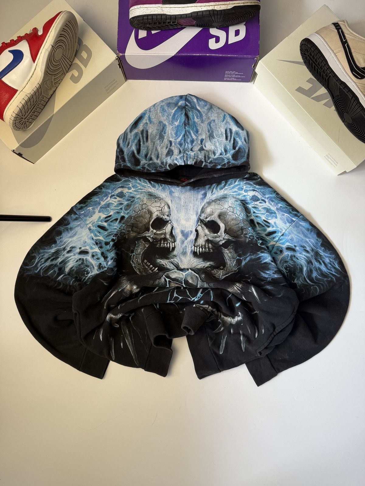 Affliction × Vintage Hoodie Spiral vintage Skulls opium Avantgarde sk8 y2k Size US L / EU 52-54 / 3 - 2 Thumbnail