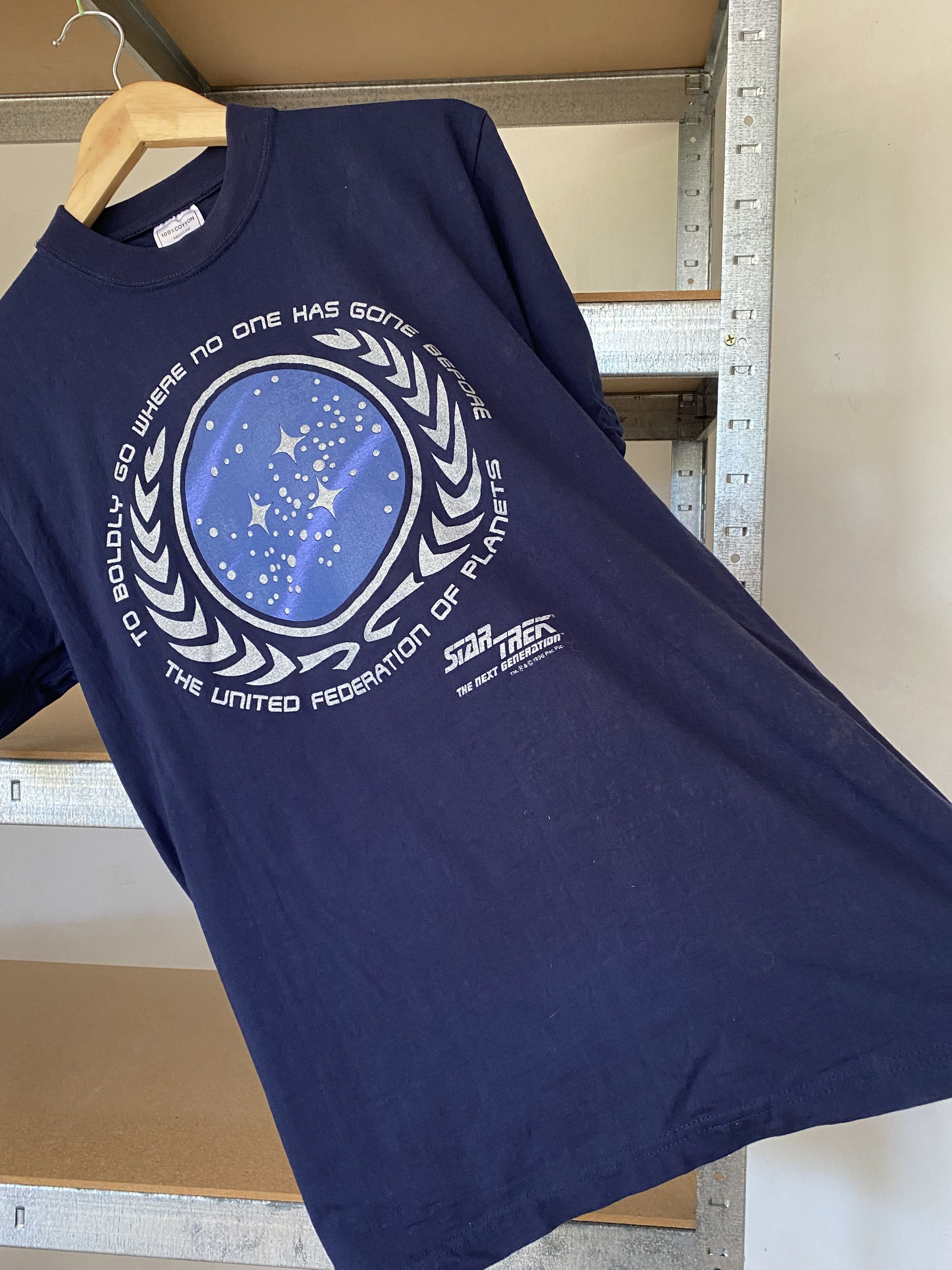 Vintage Vintage 1996 Star Trek Movie Series Navy Blue T-shirt Size US M / EU 48-50 / 2 - 9 Thumbnail
