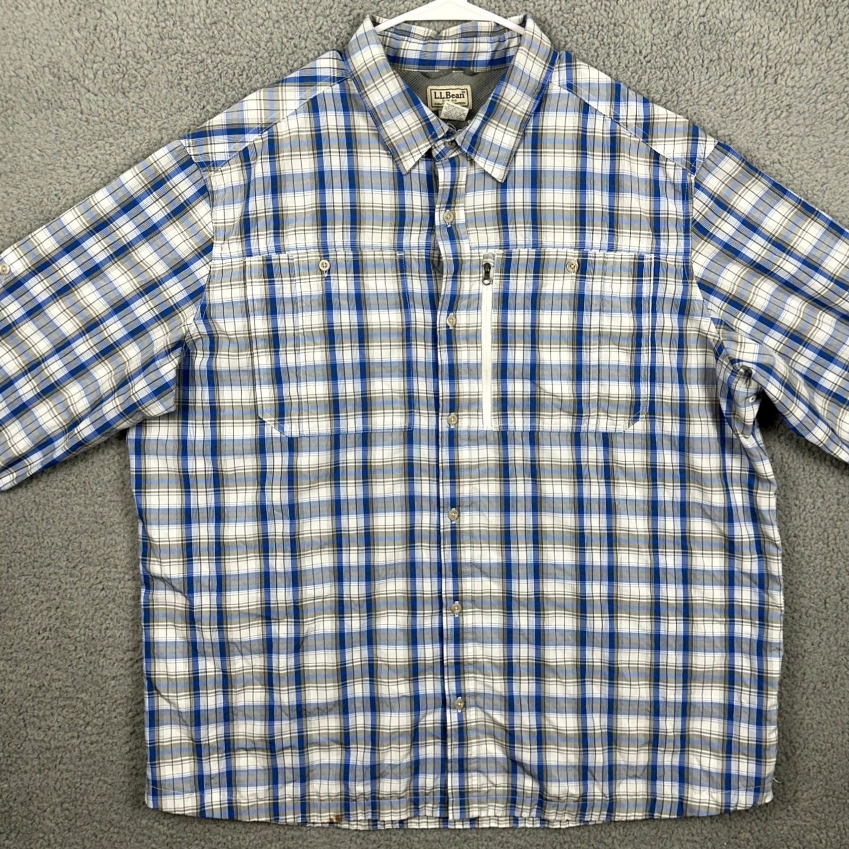 Vintage L.L. Bean Shirt Mens 2XL Button-Up Plaid Blue Gray Pocket Outdoor Shirt-Long Sleeve Button-Down Collar Midwest UPS Size US XXL / EU 58 / 5 - 3 Thumbnail